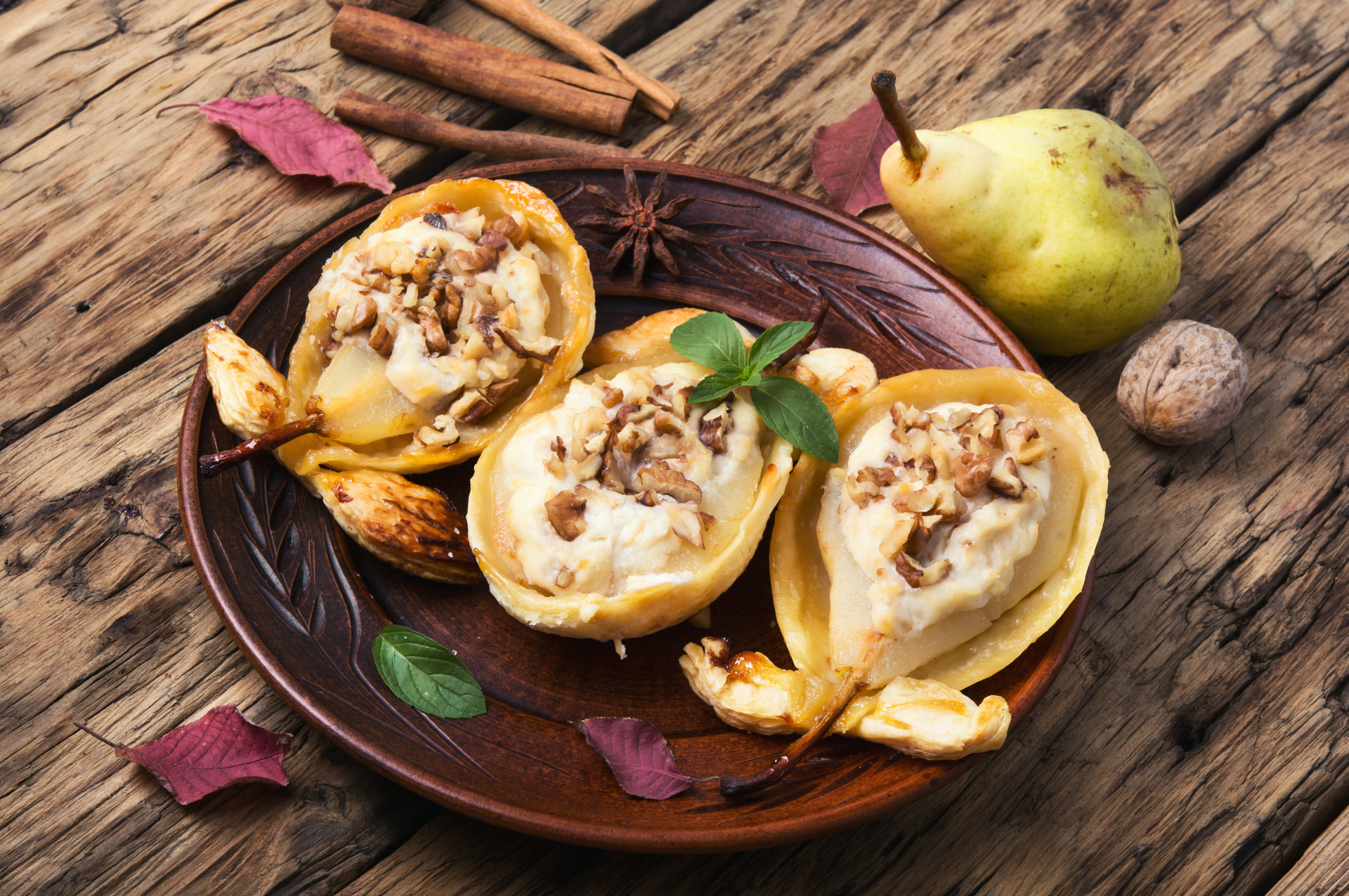 Overhead flat-lay of all ingredients for Amish Dutch Apple Dumplings with Cinnamon Syrup laid out on a kitchen surface.