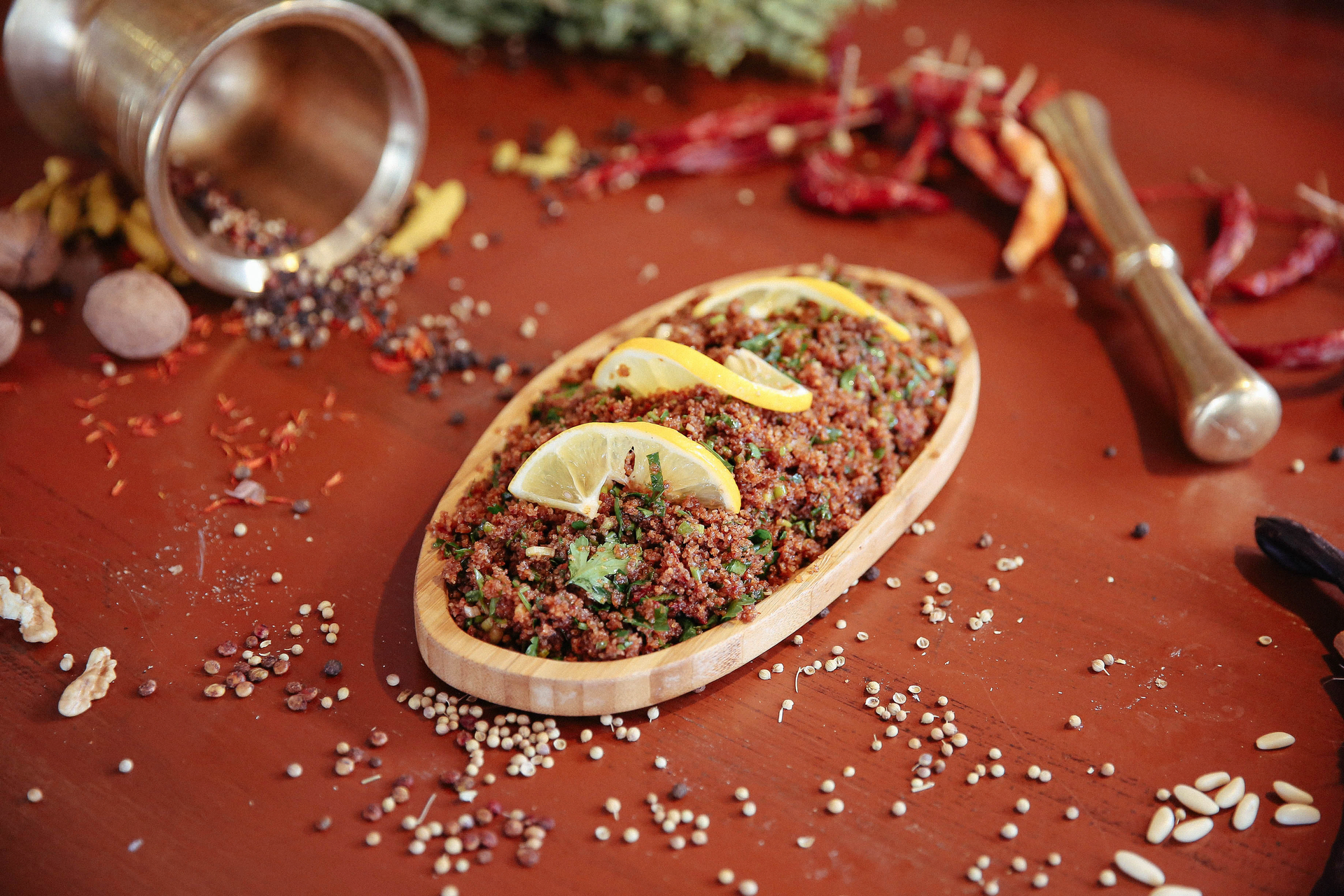 Armenian Herb-Infused Kyufta with Sumac and Garlic