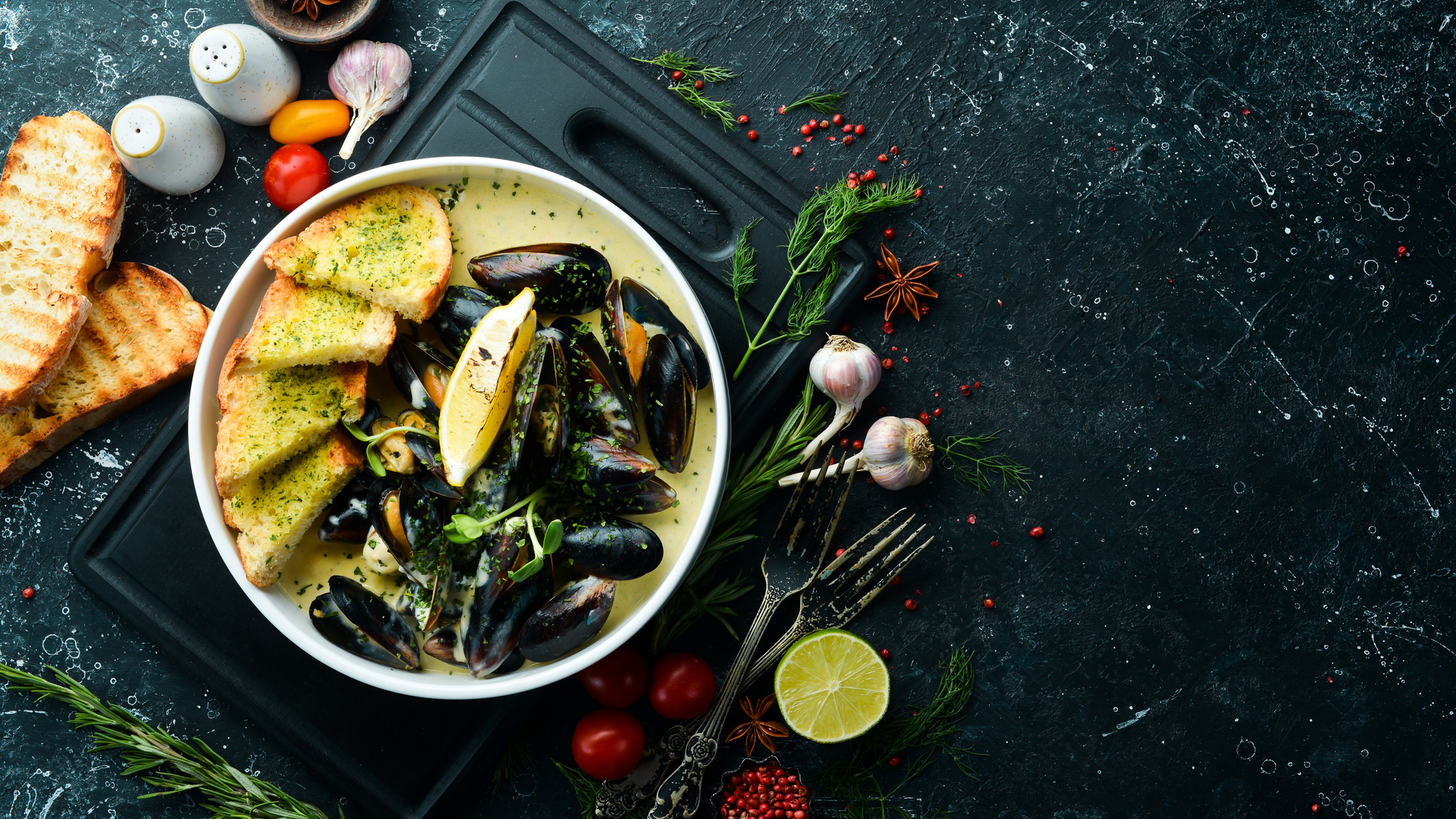 Aromatic Chilean Mussel Stew with Cilantro and Lime