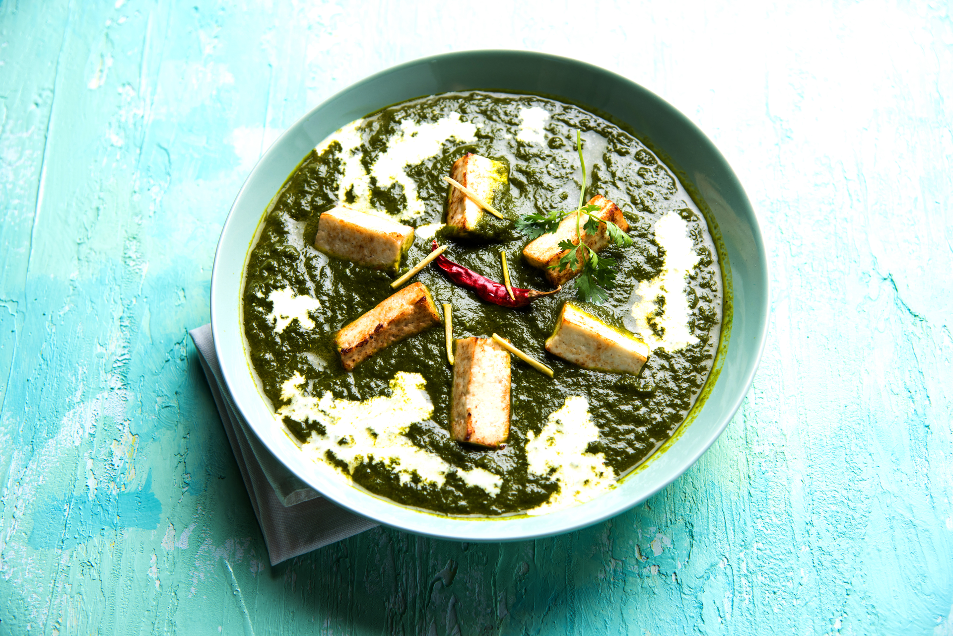 Aromatic Indian Palak Paneer with Fenugreek