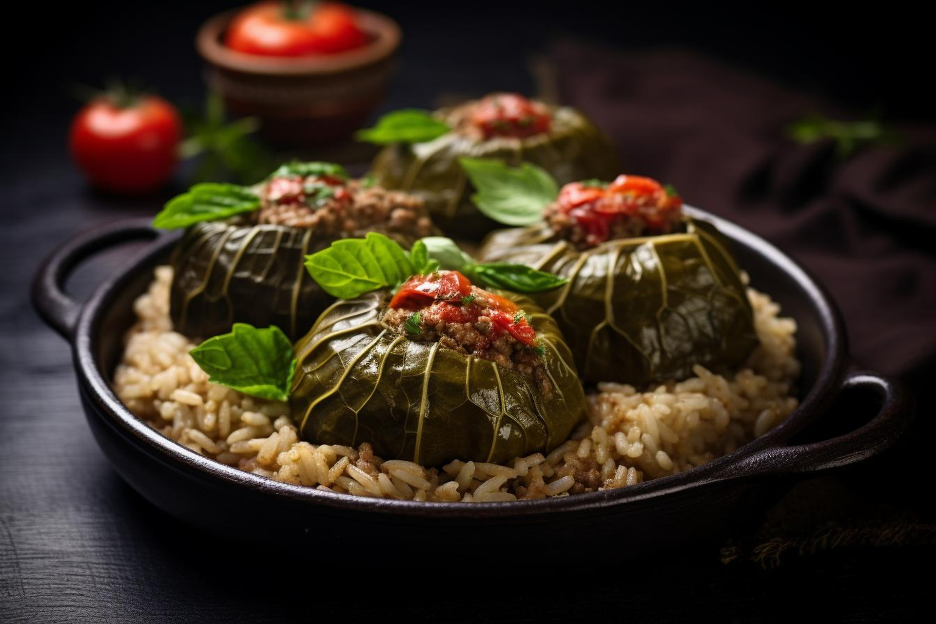 Aromatic Iraqi Dolma with Spiced Rice and Grape Leaves