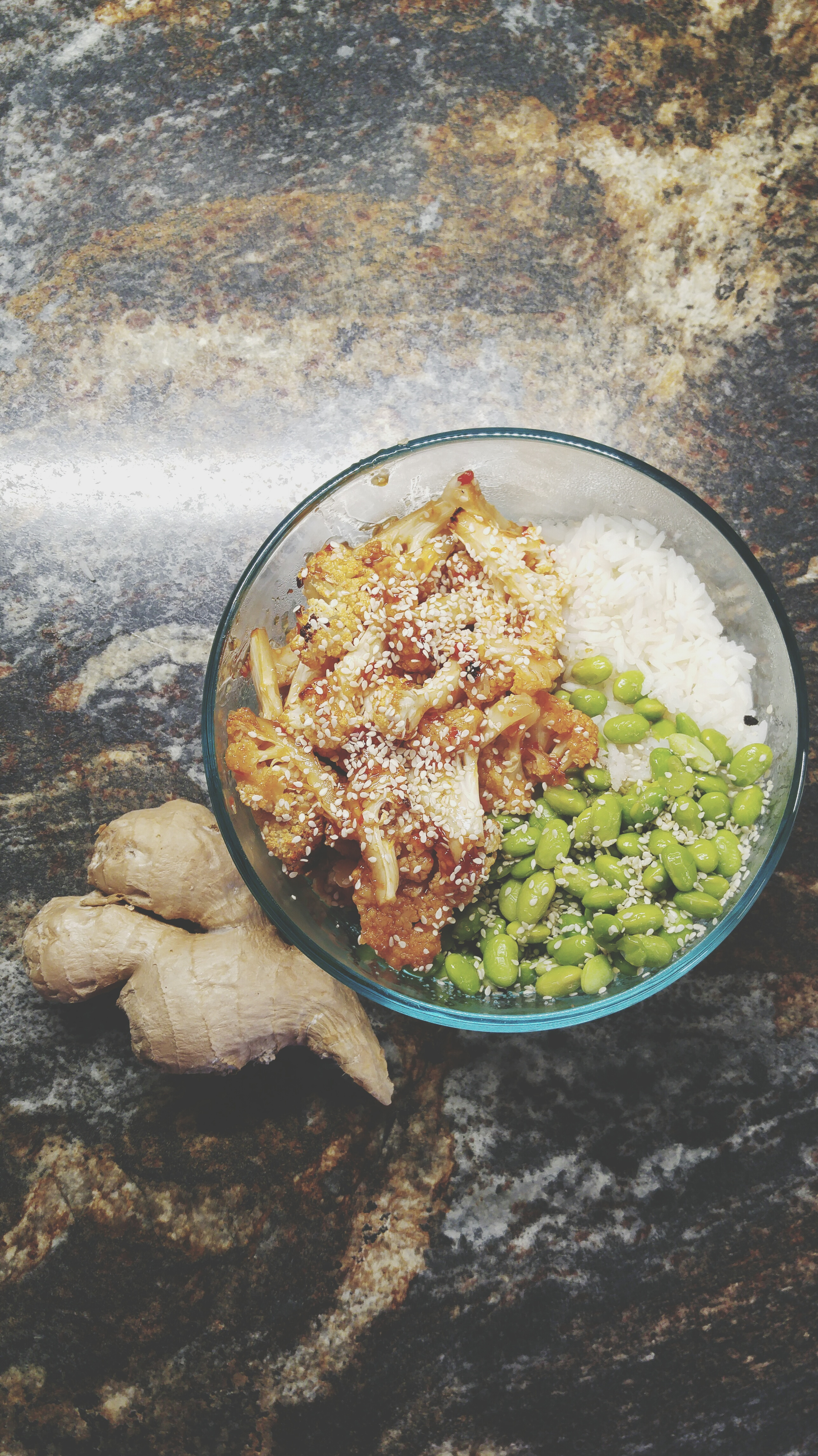 Overhead flat-lay of all ingredients for Aromatic Japanese Soboro Donburi with Ground Chicken and Ginger laid out on a kitchen surface.