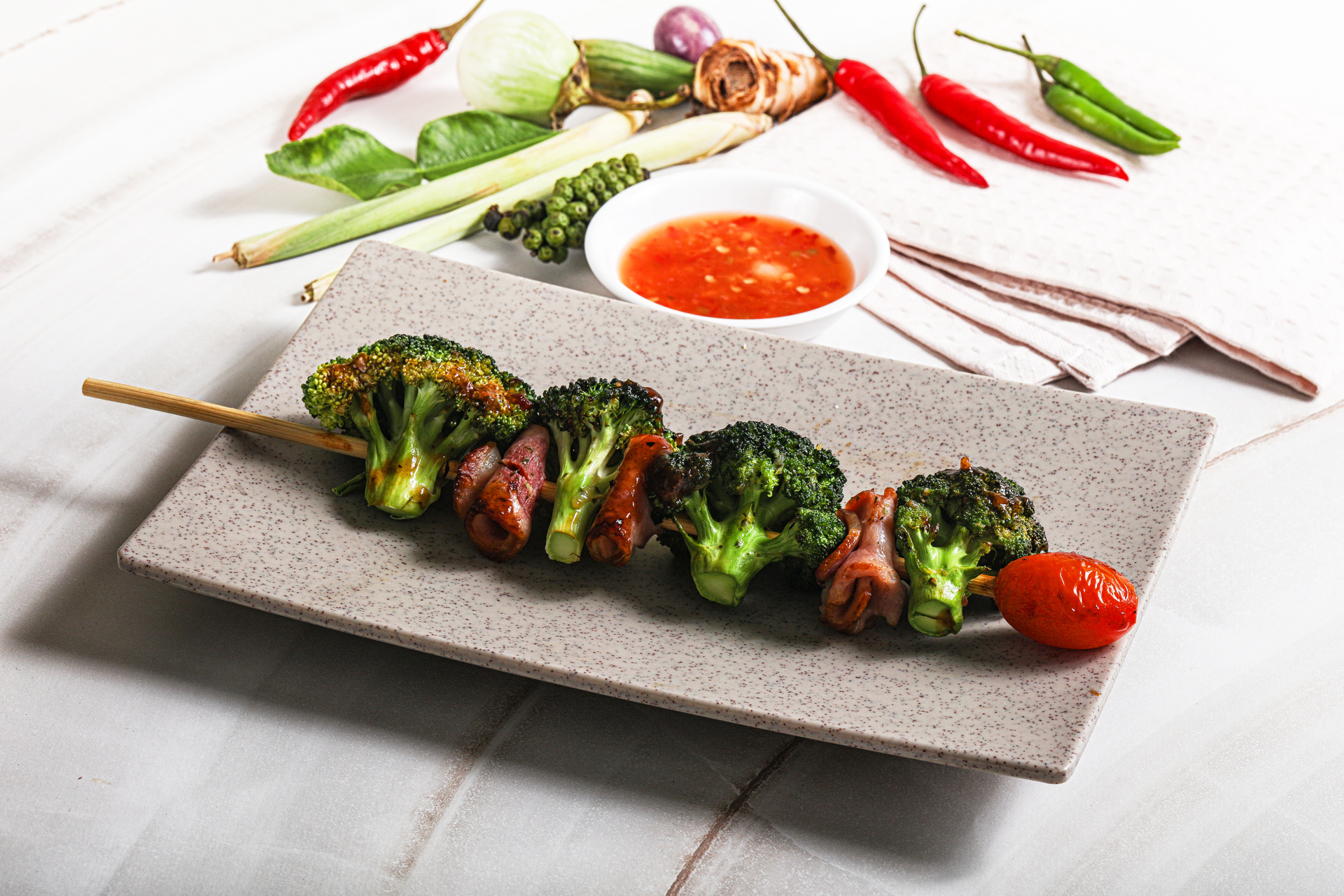 Asian-Inspired Lemongrass Beef Skewers with Sweet Chili Glaze