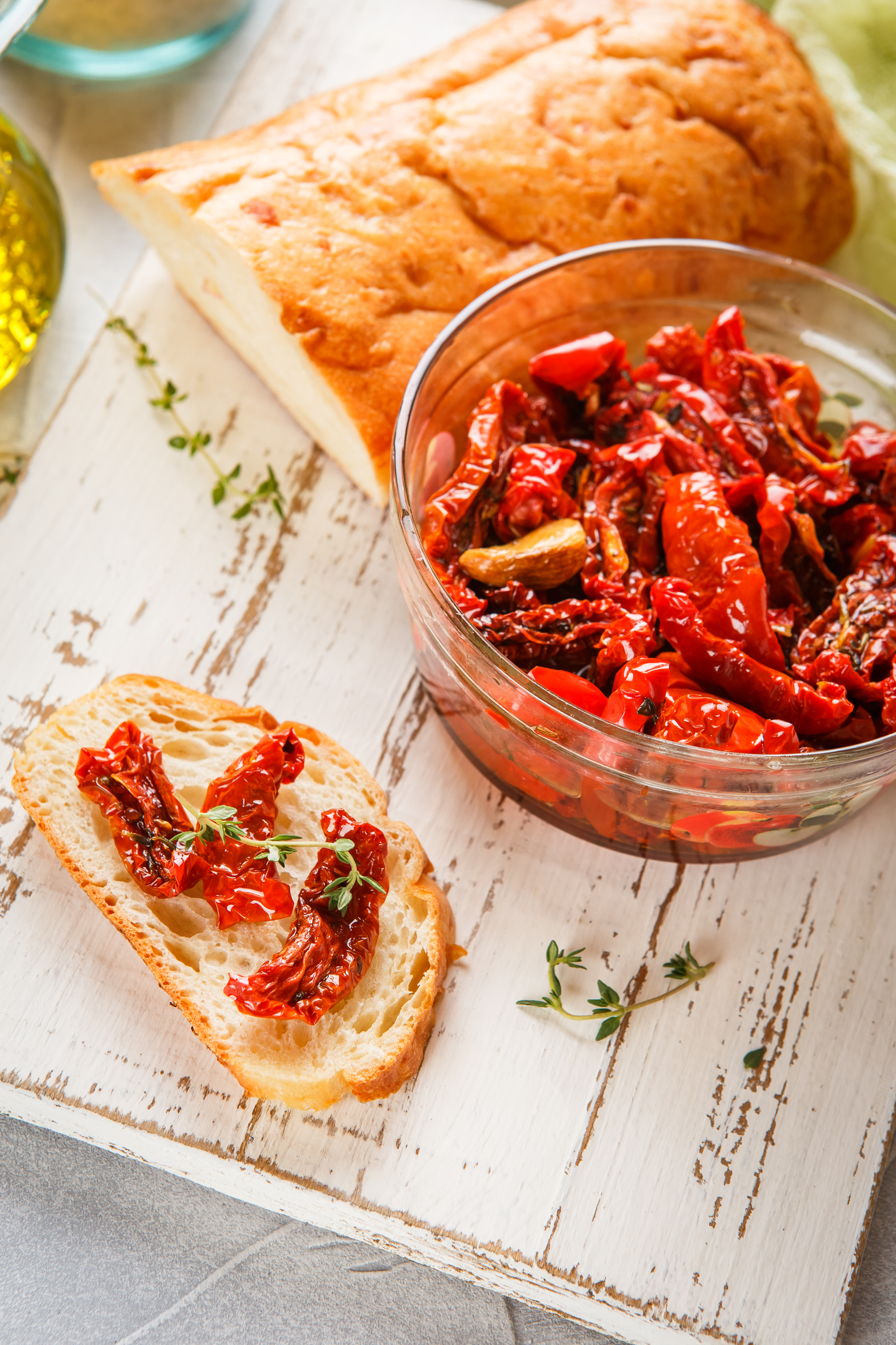 Balkan Ajvar with Roasted Red Peppers and Garlic — Appetizer served and photographed from above