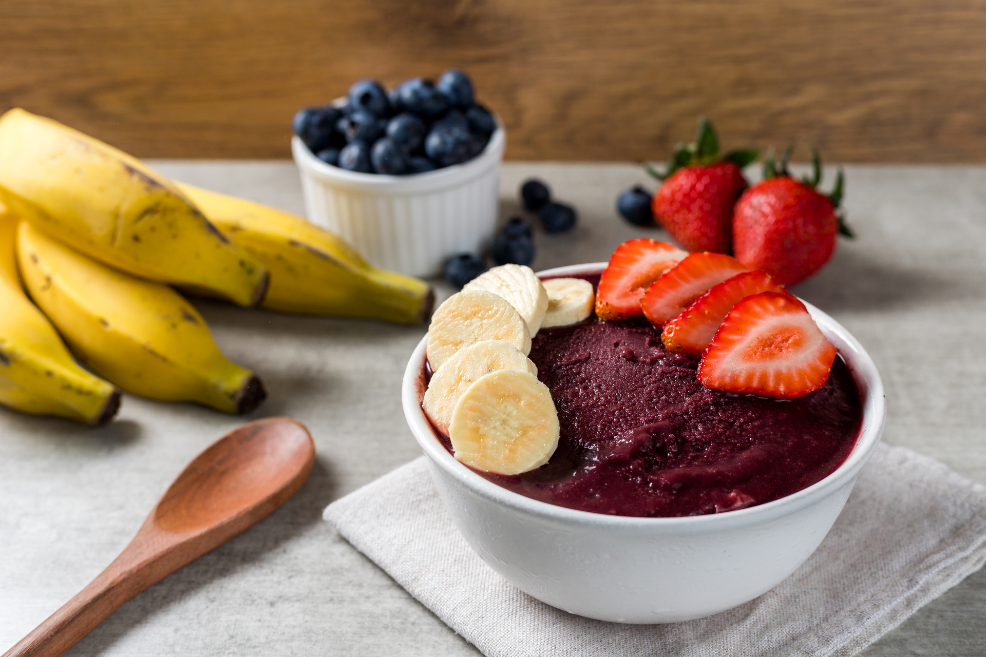 Brazilian Açaí Bowl with Granola and Fresh Fruit