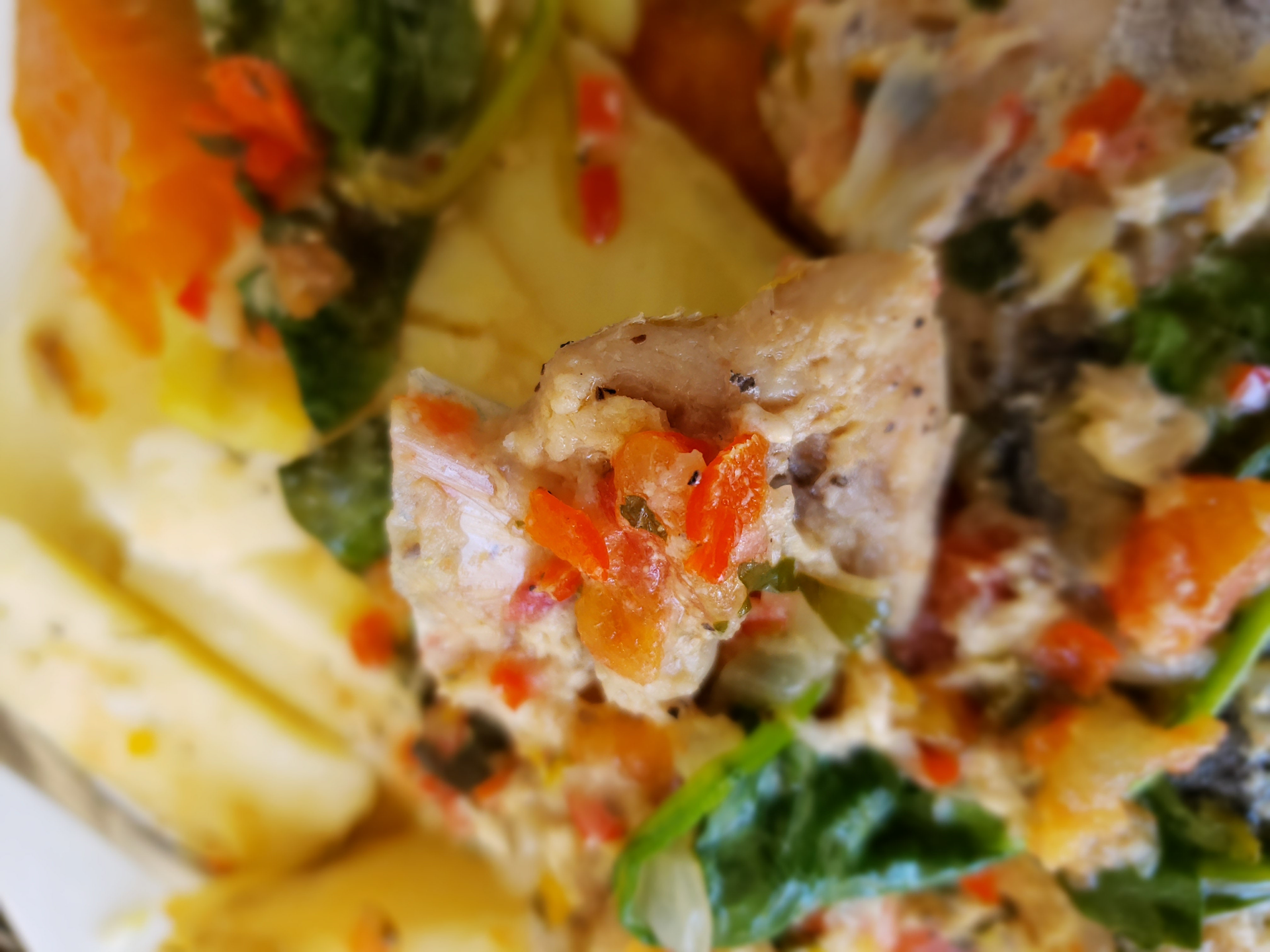 Brazilian Moqueca Baiana with Dendê Oil — Seafood served and photographed from above