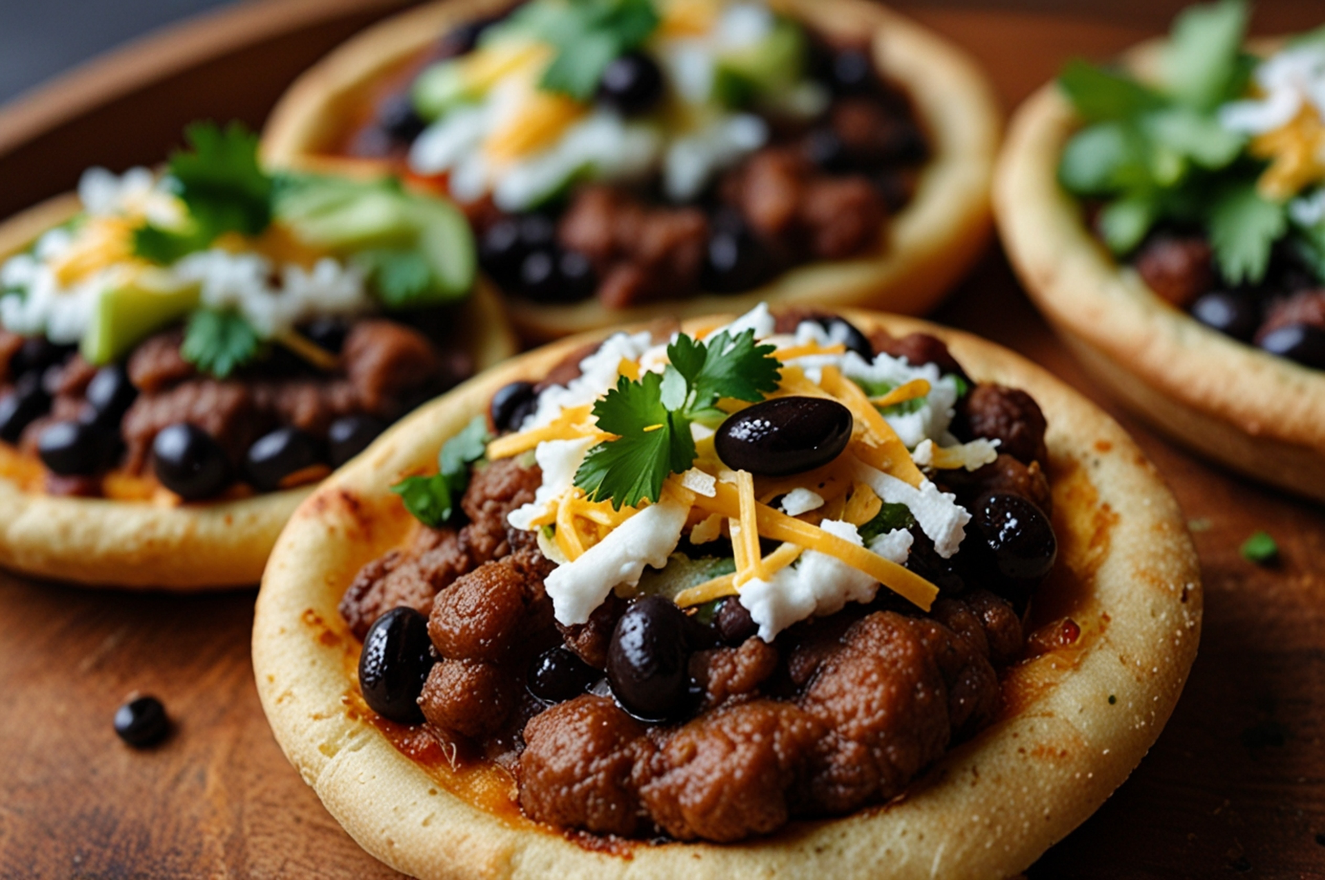 Brazilian Smoky Calabresa and Tapioca Bite with Black Bean Dip