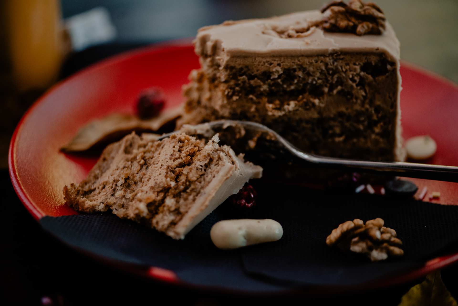 Overhead flat-lay of all ingredients for Chocolatey Mexican Mole Cake with Cinnamon and Vanilla laid out on a kitchen surface.