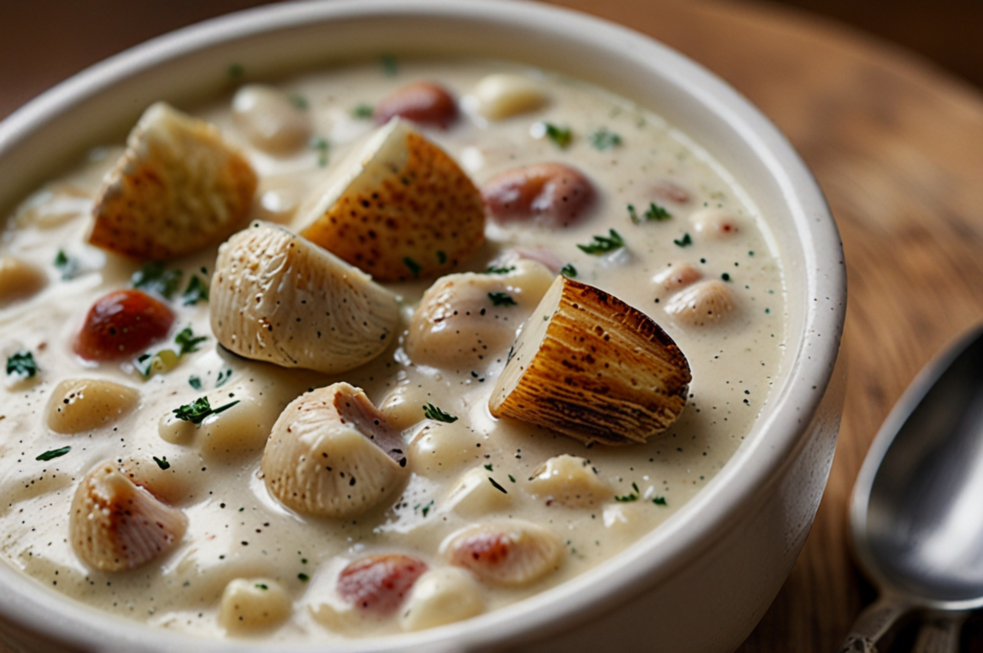 Creamy Austrian Garlic Soup with Croutons and Caraway