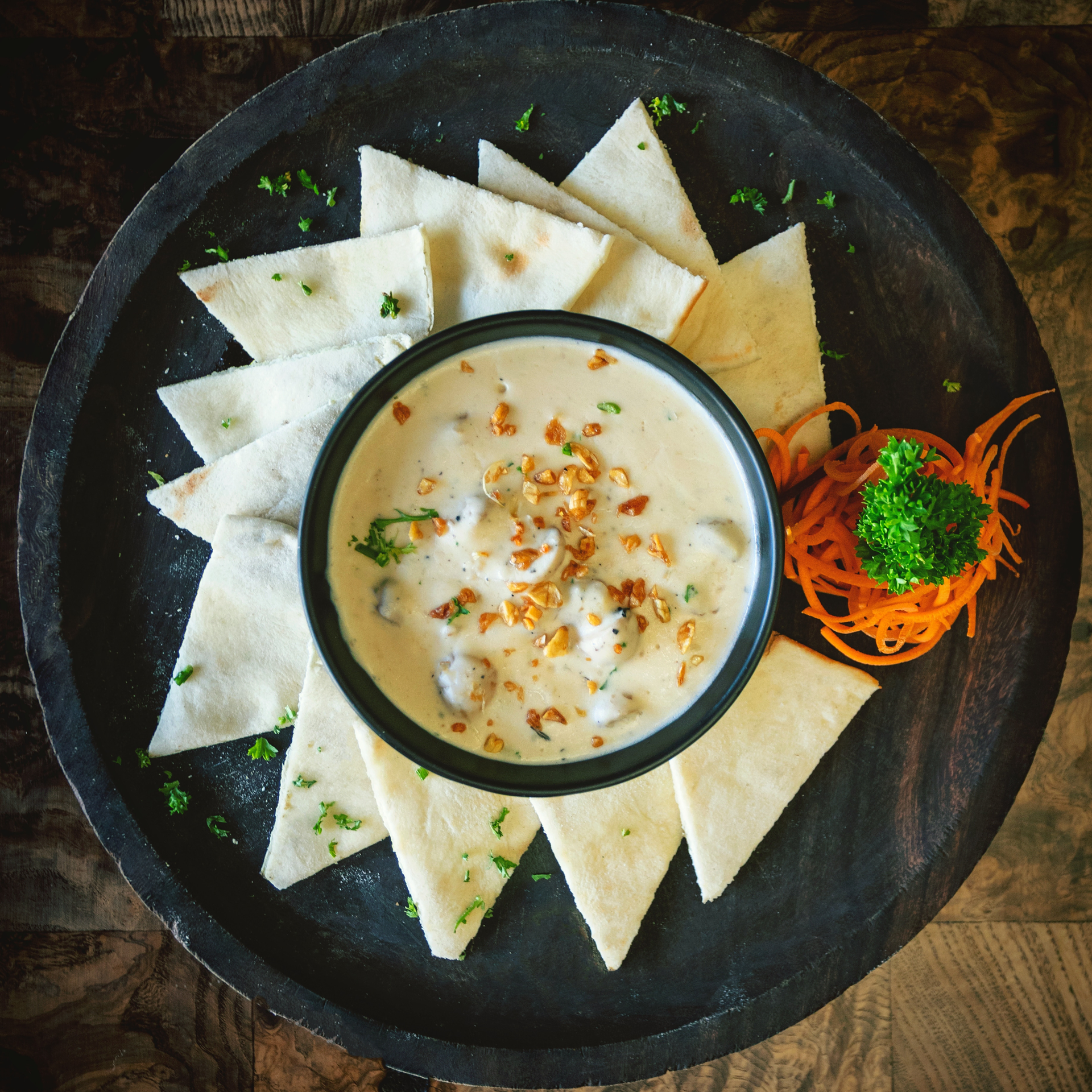 Creamy Bhutanese Ema Datshi with Yak Cheese — Main Course served and photographed from above