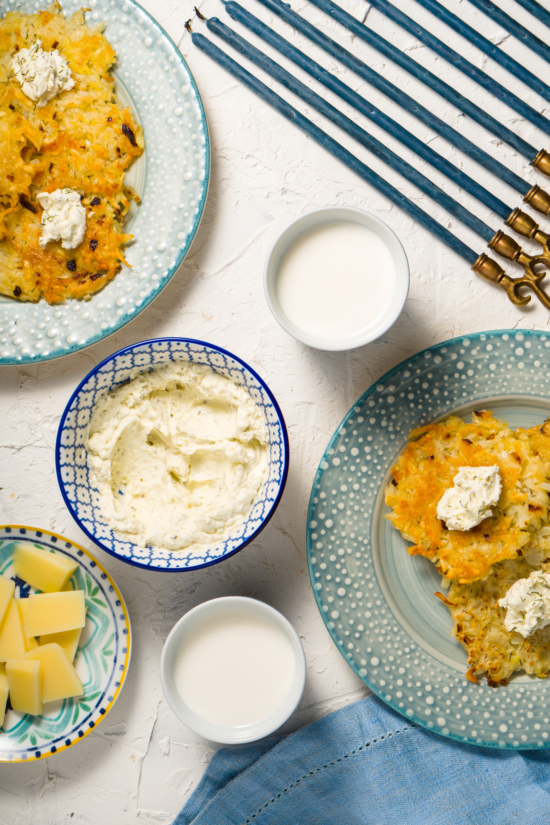 Creamy Greek Saganaki with Lemon and Ouzo — Appetizer served and photographed from above