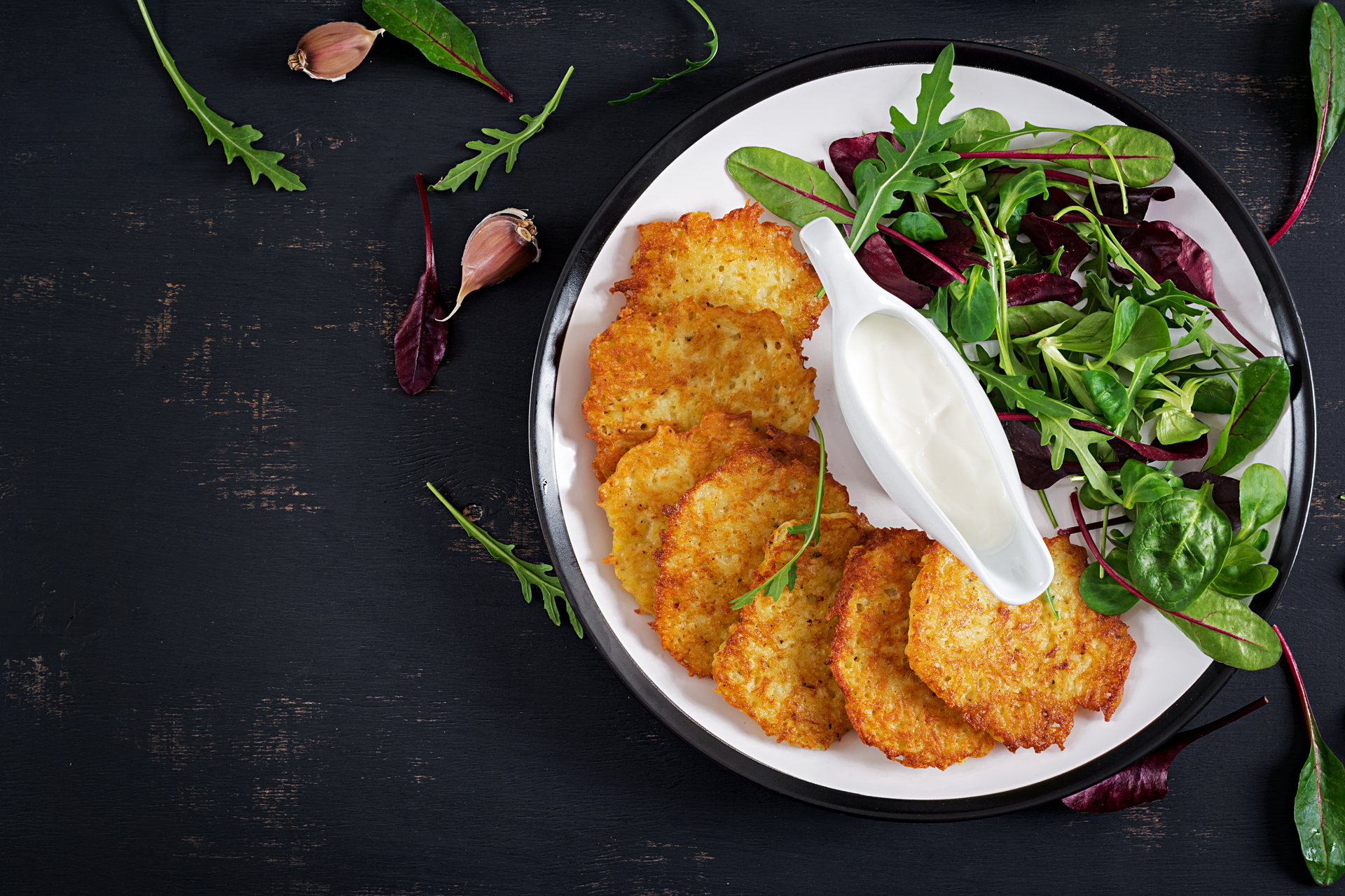 Overhead flat-lay of all ingredients for Creamy Icelandic Plokkfiskur with Dill and Potatoes laid out on a kitchen surface.