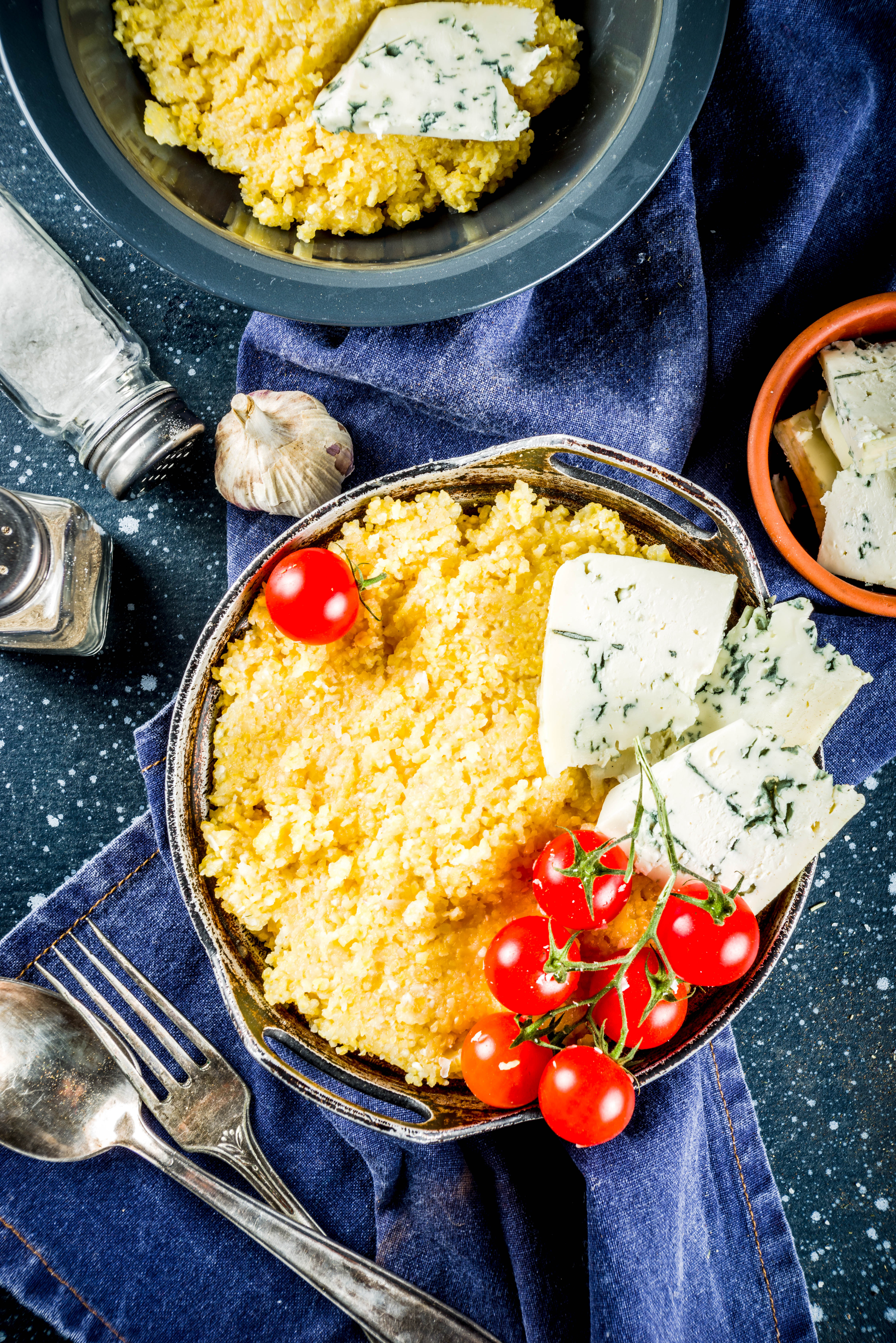 Creamy Sicilian Pasta alla Norma with Ricotta Salata — Main Course served and photographed from above