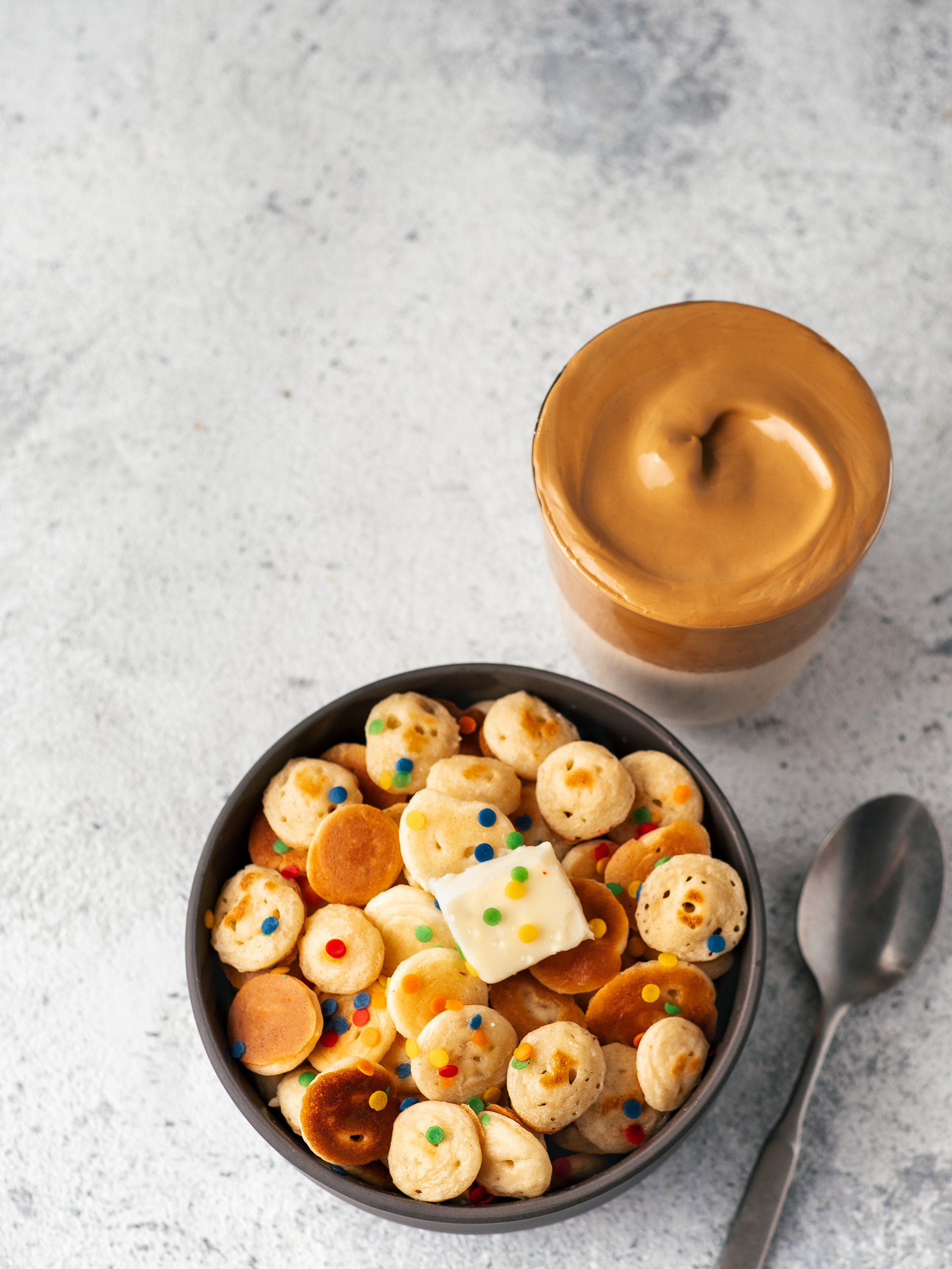 Crisp Ecuadorian Llapingachos with Peanut Sauce — Main Course served and photographed from above