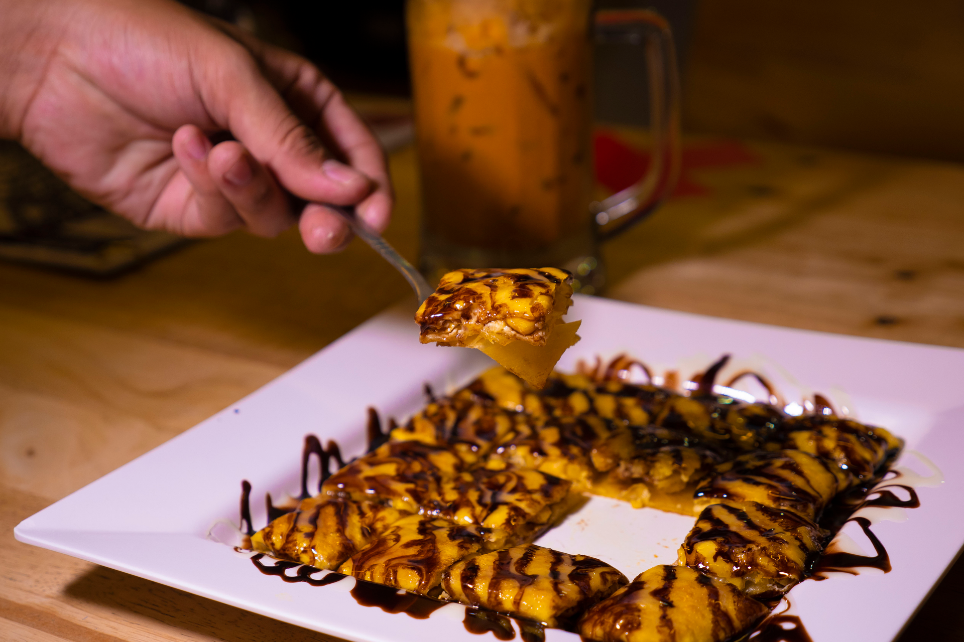 Overhead flat-lay of all ingredients for Crisp Mexican Churro Waffles with Spiced Honey laid out on a kitchen surface.