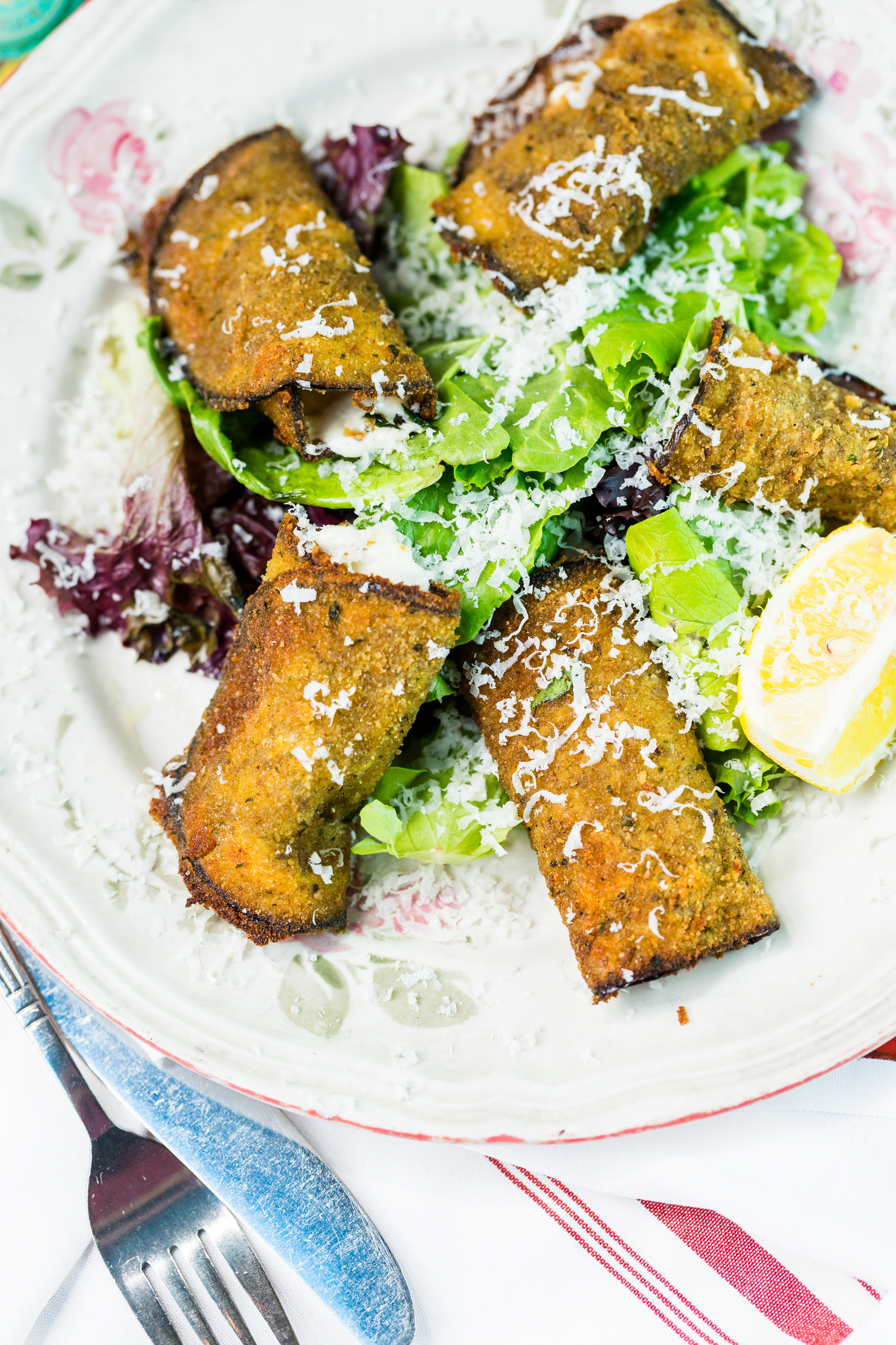 Crispy Calabrian Fritelle with Ricotta and Spinach — Appetizer served and photographed from above
