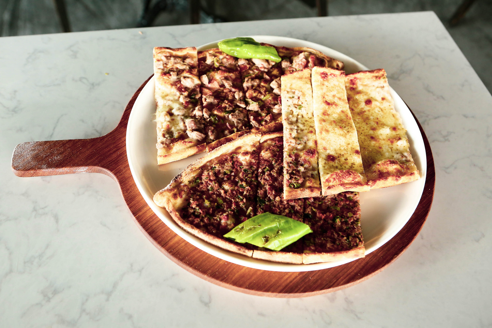 Crispy Egyptian Hawawshi Bites with Spicy Minced Beef — Appetizer served and photographed from above