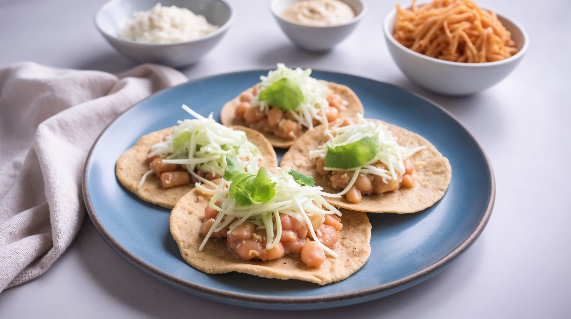 Overhead flat-lay of all ingredients for Crunchy Korean Kimchi Pork Tacos with Scallion Salsa laid out on a kitchen surface.