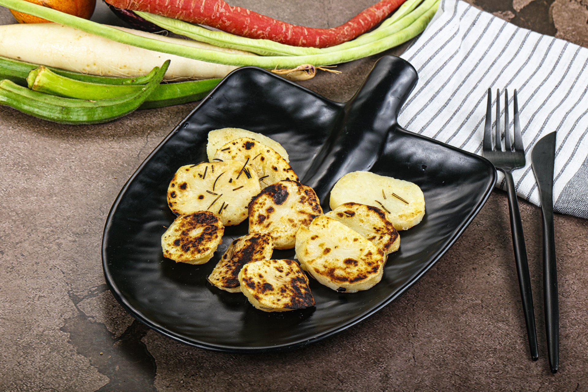 Cuban Black Bean Tostones with Garlic Mojo
