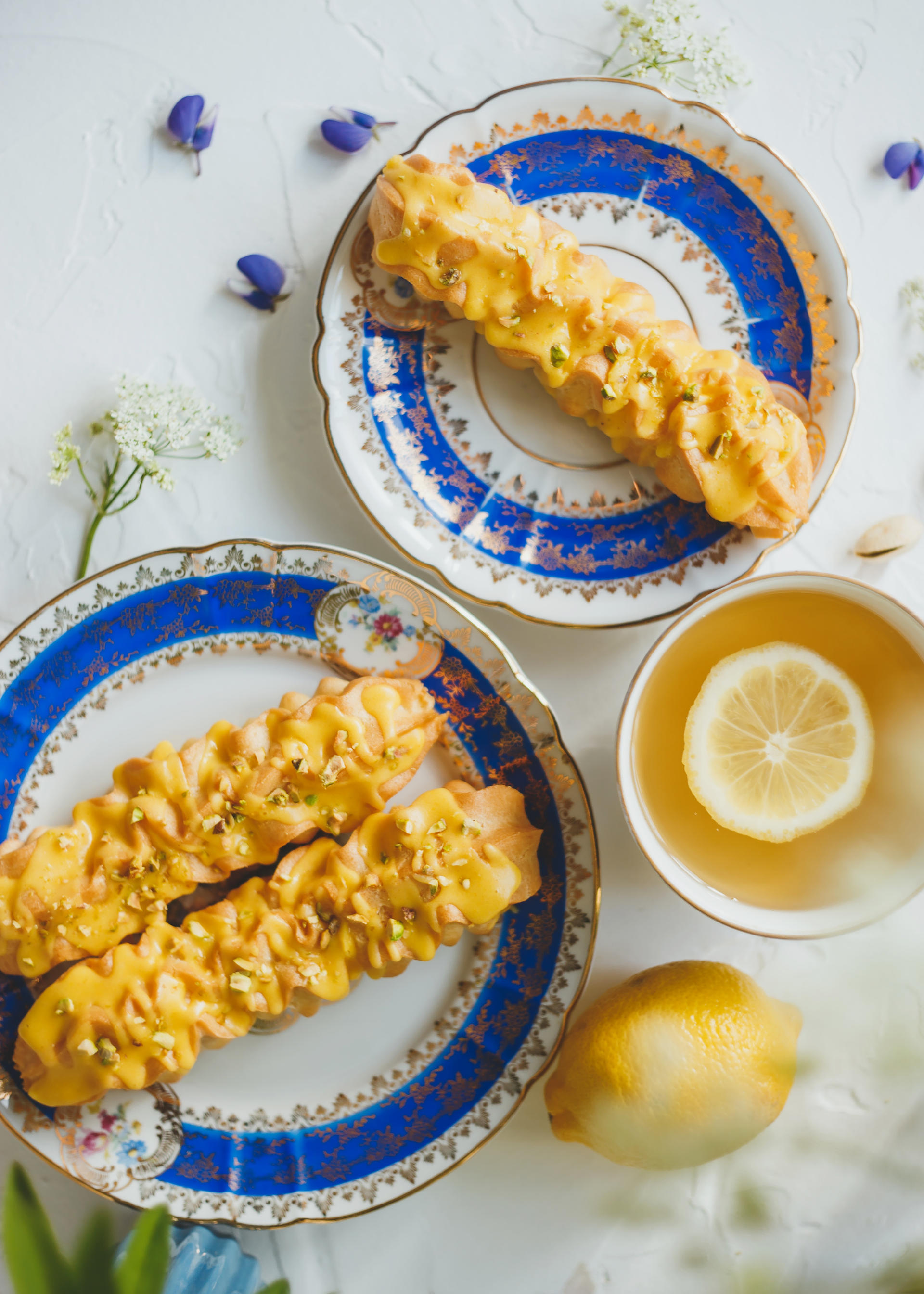 Delightful Croatian Fritule with Lemon Zest and Rum — Dessert served and photographed from above