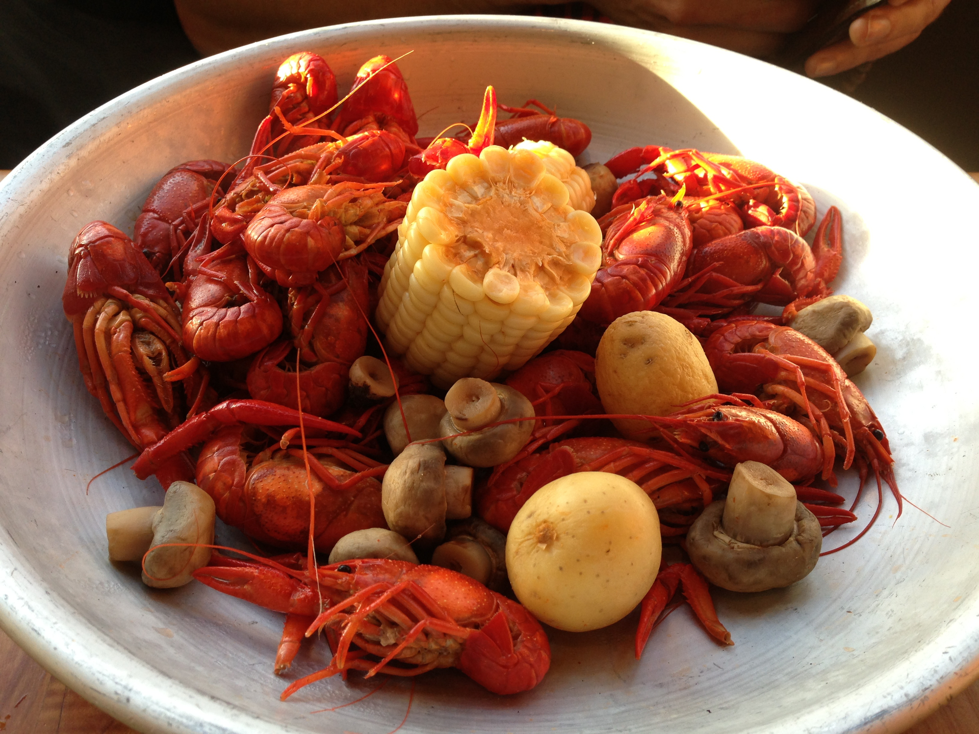 Overhead flat-lay of all ingredients for Deviled Louisiana Crawfish Étouffée with Cajun Spices laid out on a kitchen surface.