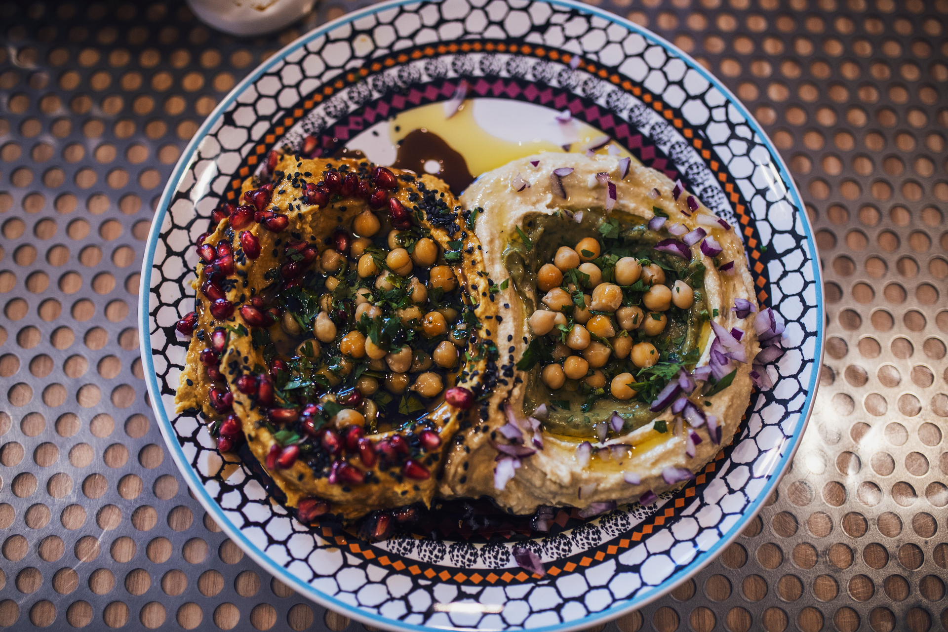 Overhead flat-lay of all ingredients for Ethereal Ethiopian Eggplant Tibs with Berbere and Green Lentils laid out on a kitchen surface.