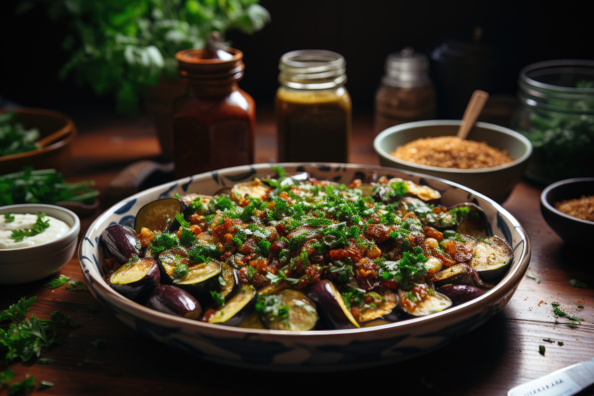 Ethereal Ethiopian Eggplant Tibs with Berbere and Green Lentils