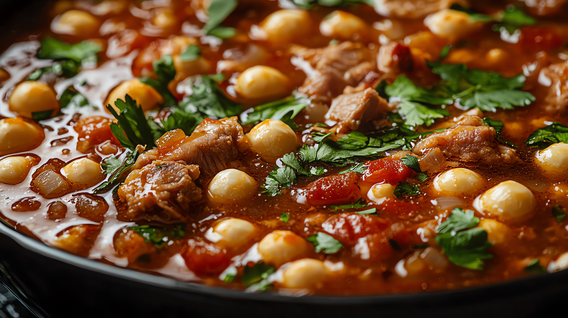 Overhead flat-lay of all ingredients for Ethiopian Spiced Chickpea Stew with Berbere Tomato Sauce laid out on a kitchen surface.