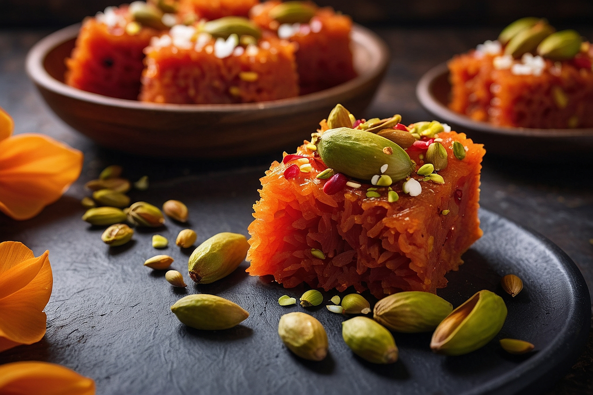 Exotic Iranian Saffron Halva with Pistachio Fragments