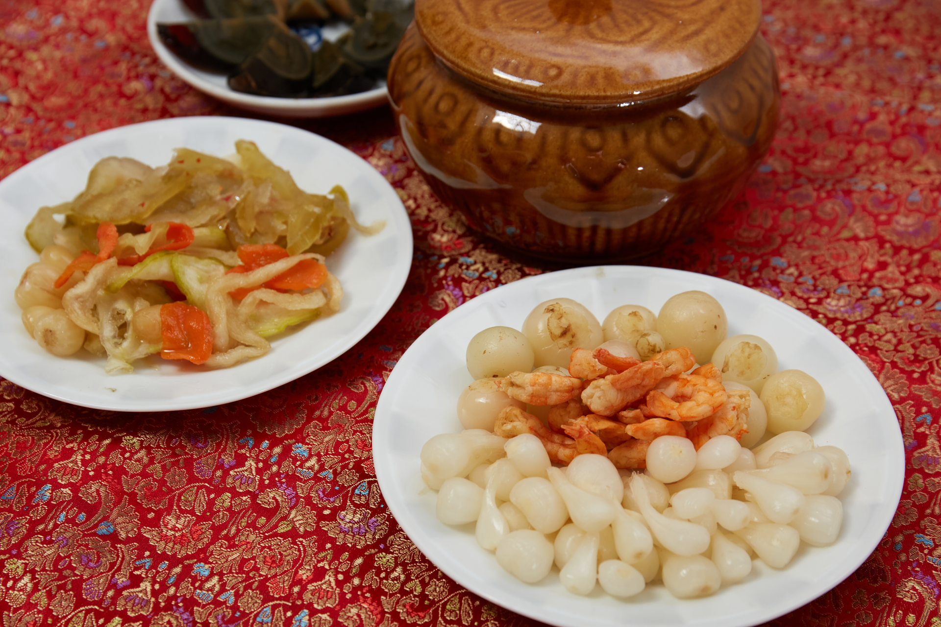 Fermented Vietnamese Pickled Lotus Root with Chili-Peanut Sauce