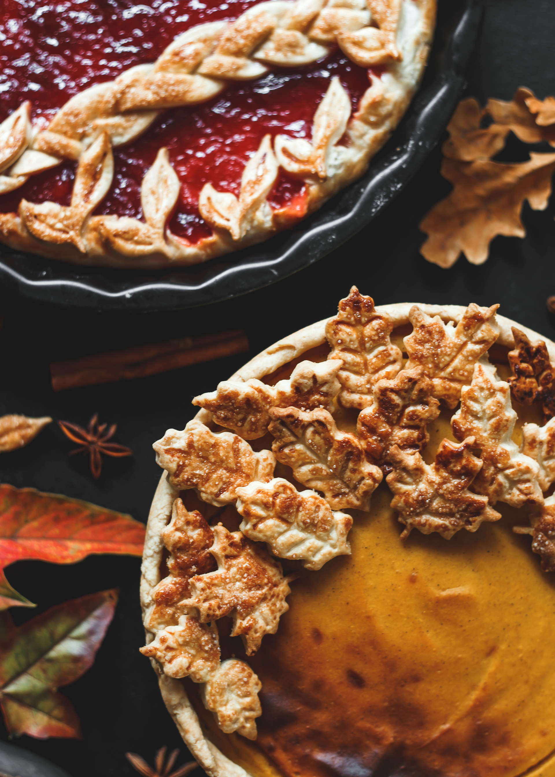 Festive Ethiopian Berbere-Spiced Pecan Pie — Dessert served and photographed from above