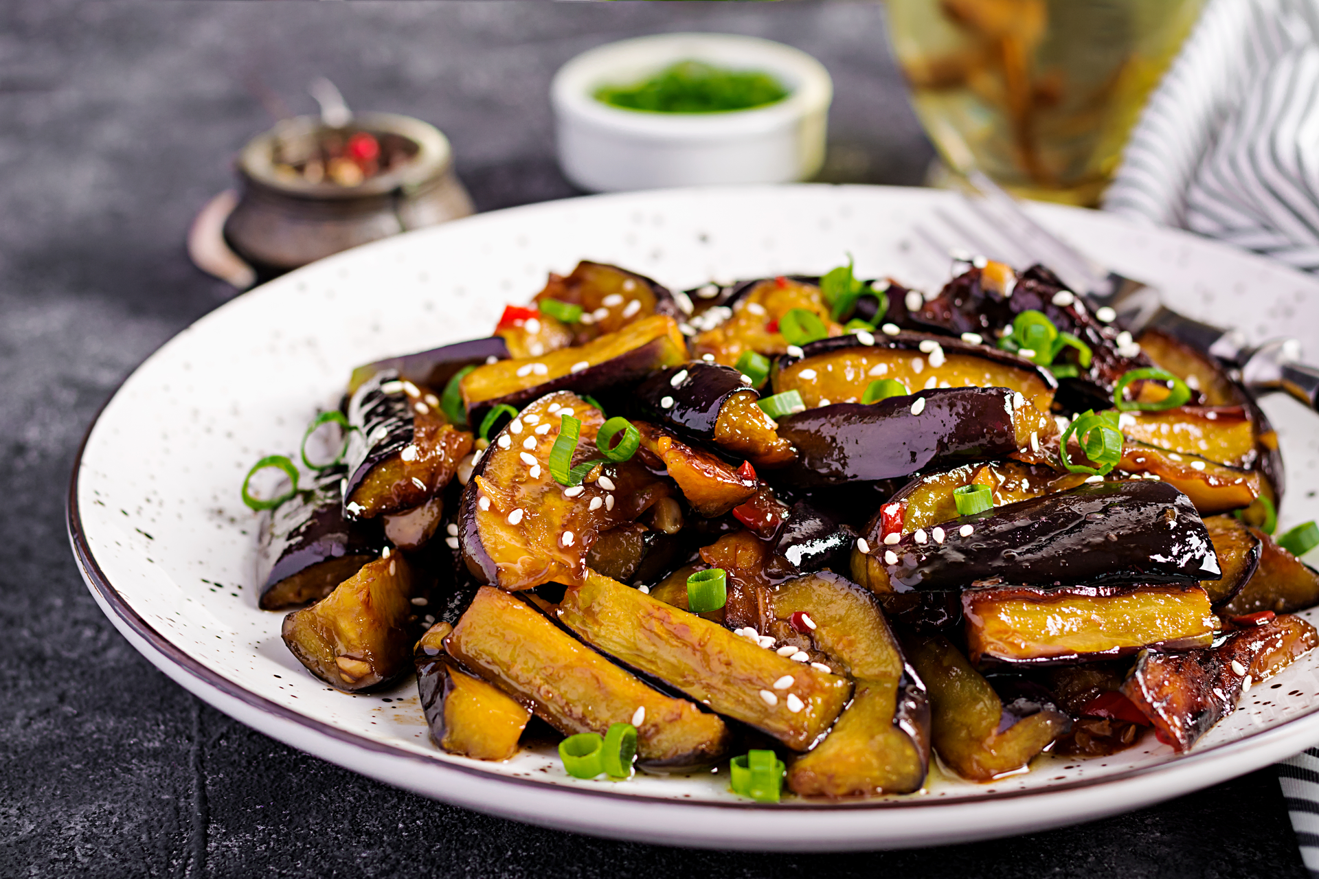 Filipino Pinakbet with Bitter Melon and Eggplant — Main Course served and photographed from above