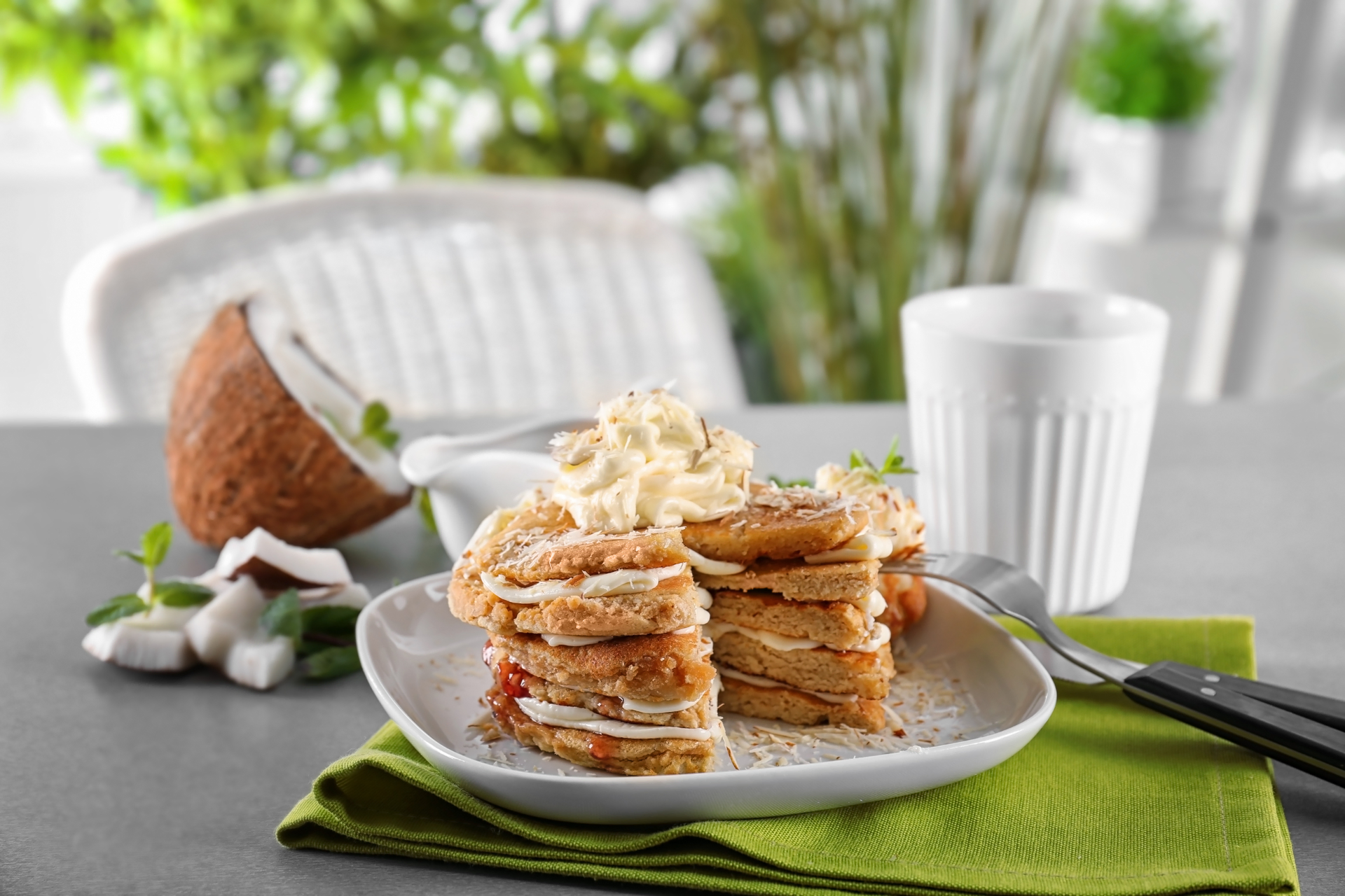Overhead flat-lay of all ingredients for Flaky French Mille-Feuille with Vanilla Bean Pastry Cream laid out on a kitchen surface.