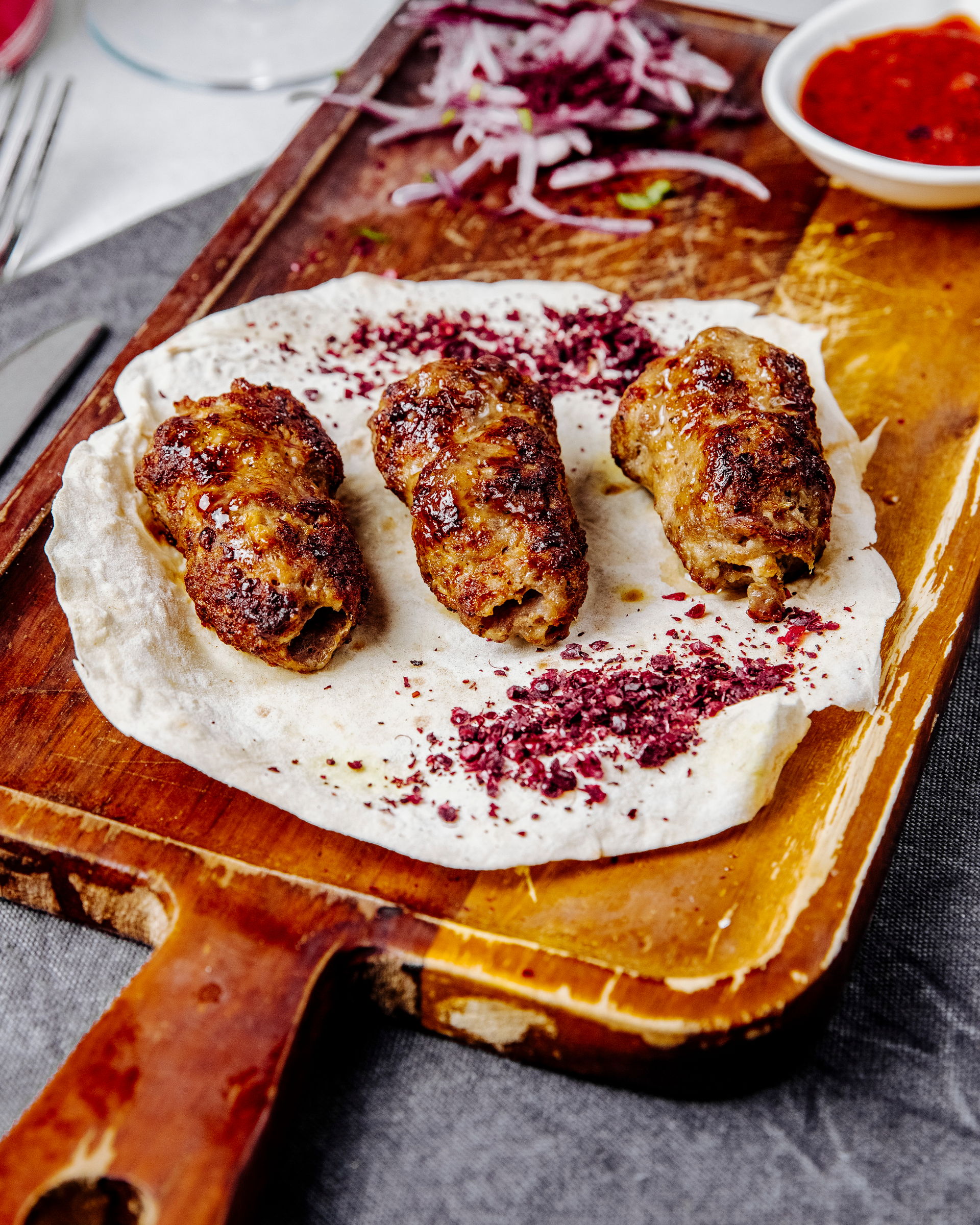 Flavorsome Kurdish Kebab with Sumac and Flatbread