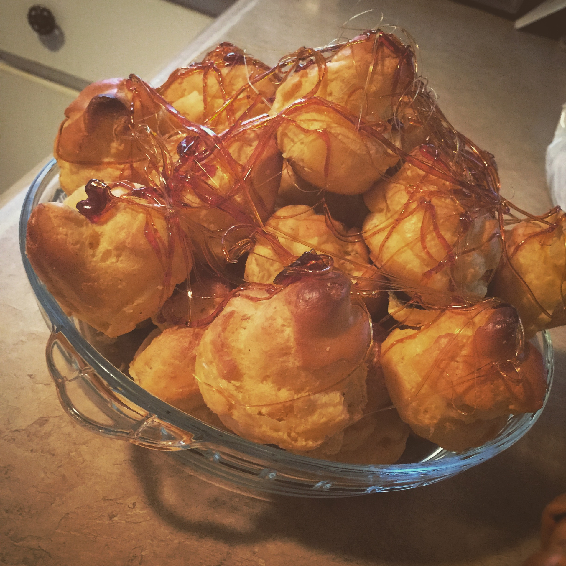 Fluffy Nigerian Puff Puff with Nutmeg and Vanilla — Snack served and photographed from above