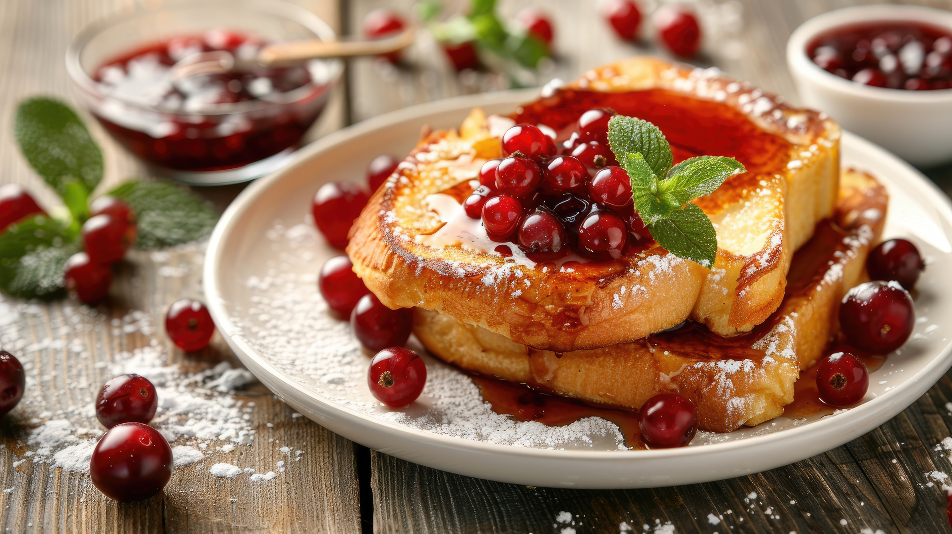 Overhead flat-lay of all ingredients for Fluffy Swedish Pitepalt with Lingonberry Compote laid out on a kitchen surface.