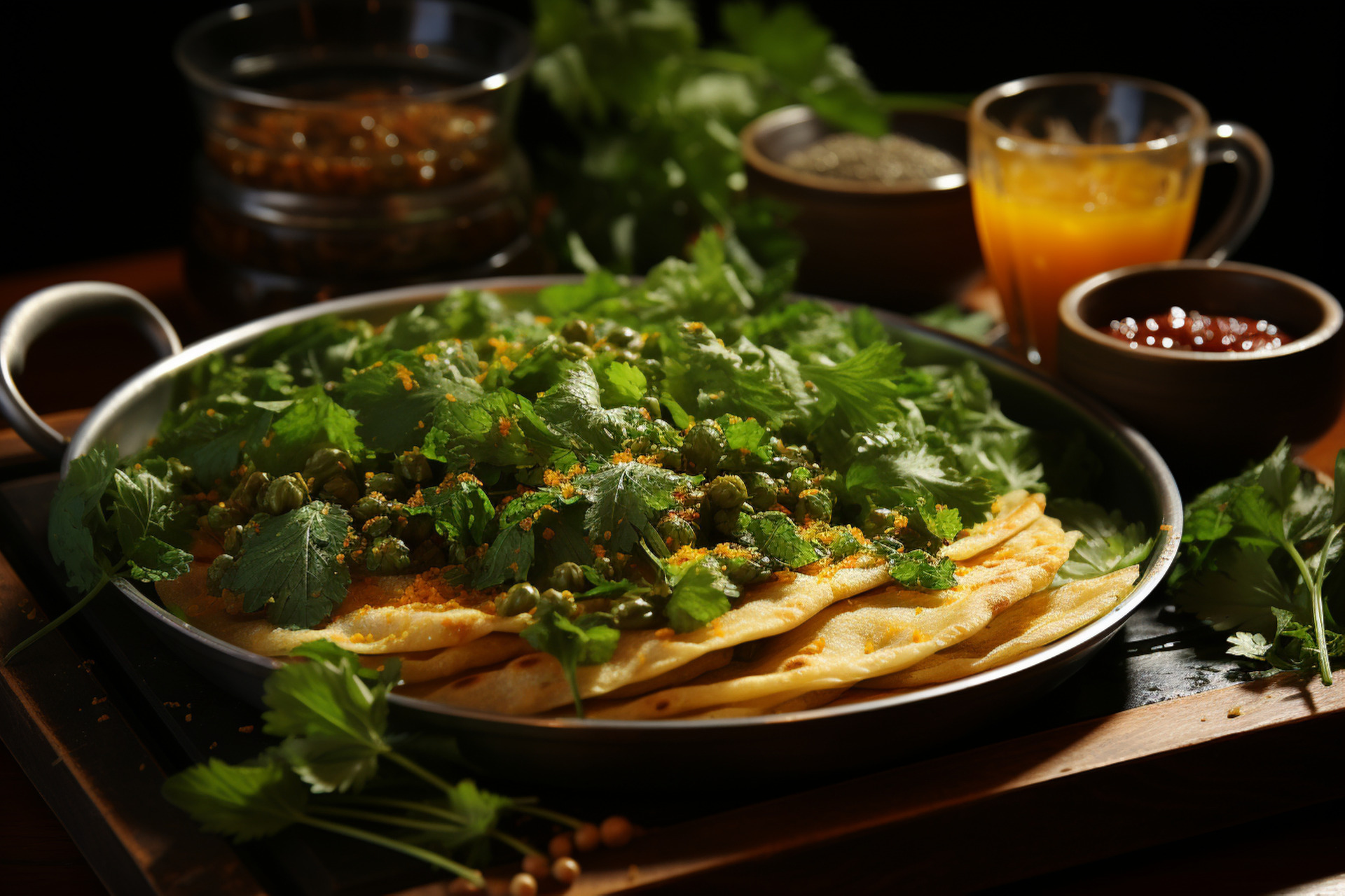 Fragrant Indian Palak Chole with Cumin-Infused Naan