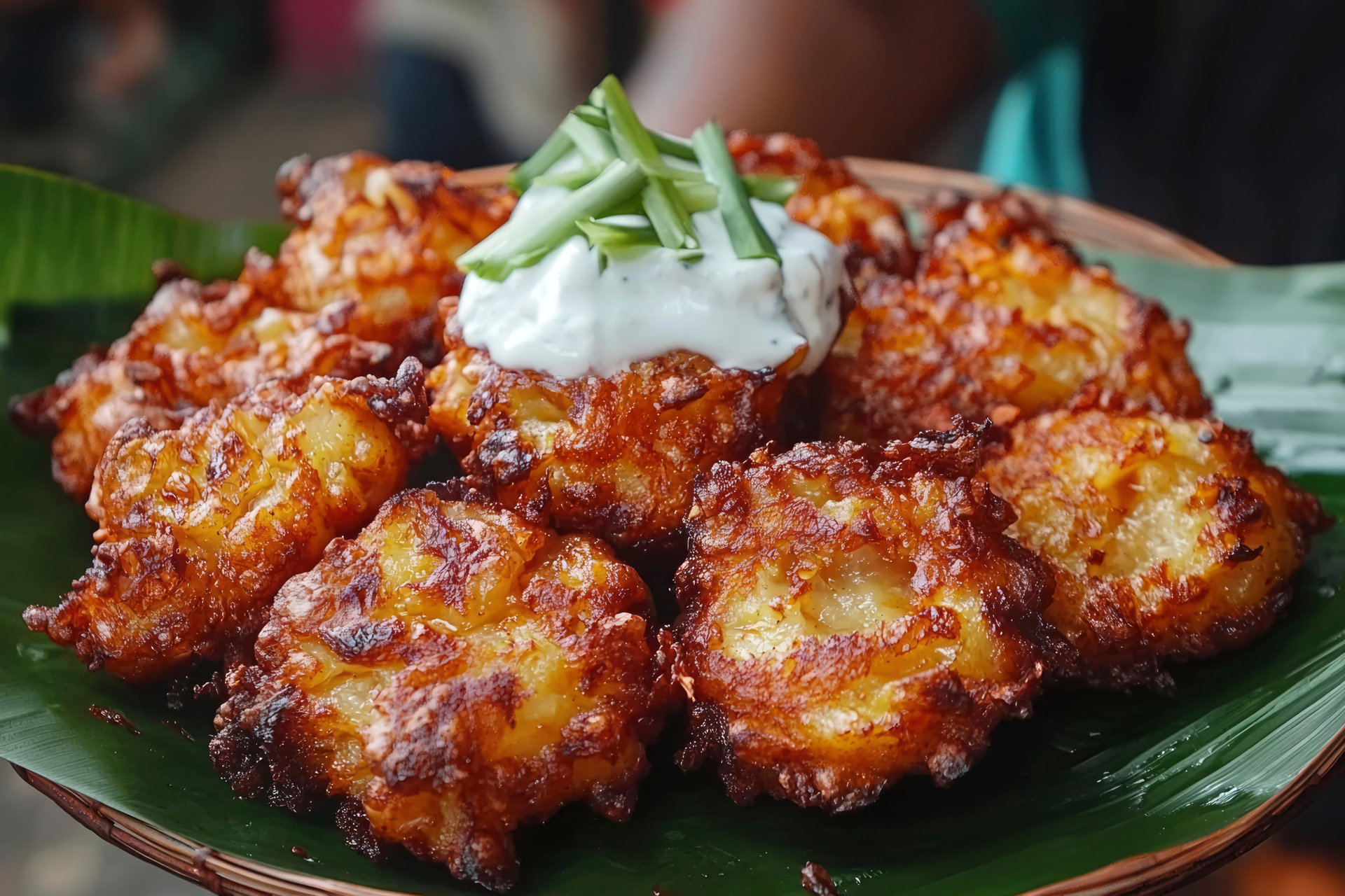 Overhead flat-lay of all ingredients for Fragrant Jamaican Breadfruit Fritters with Scotch Bonnet Aioli laid out on a kitchen surface.