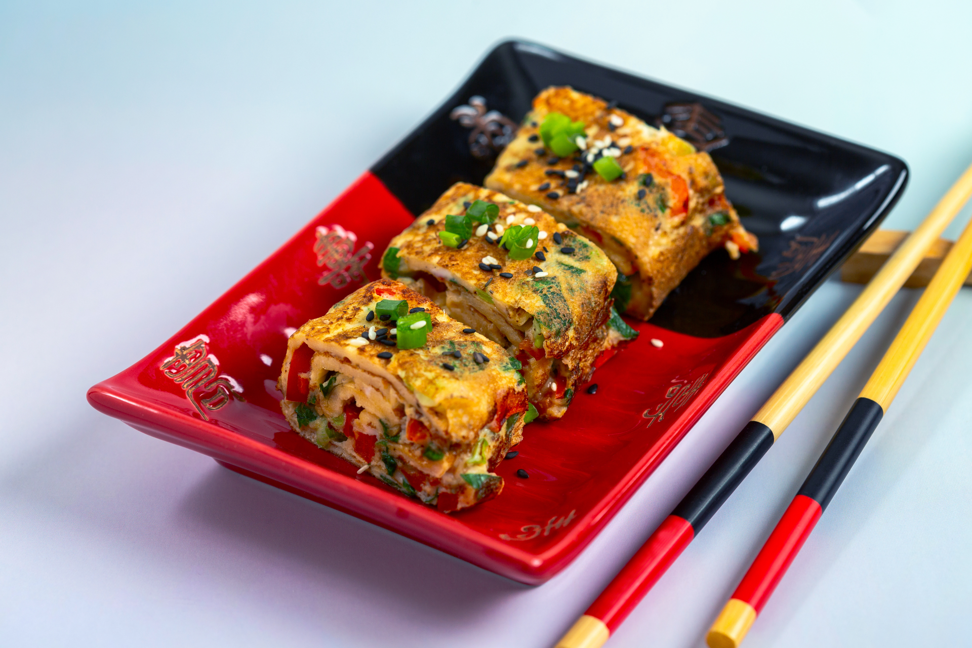 Overhead flat-lay of all ingredients for Fragrant Japanese Shiso Leaf Wrapped Fried Tofu with Yuzu Dip laid out on a kitchen surface.