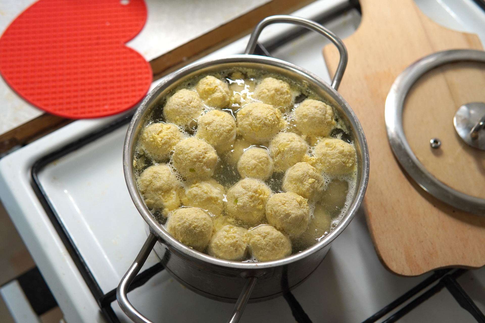 Fragrant Mauritian Boulettes with Coconut Milk Stew — Main Course served and photographed from above