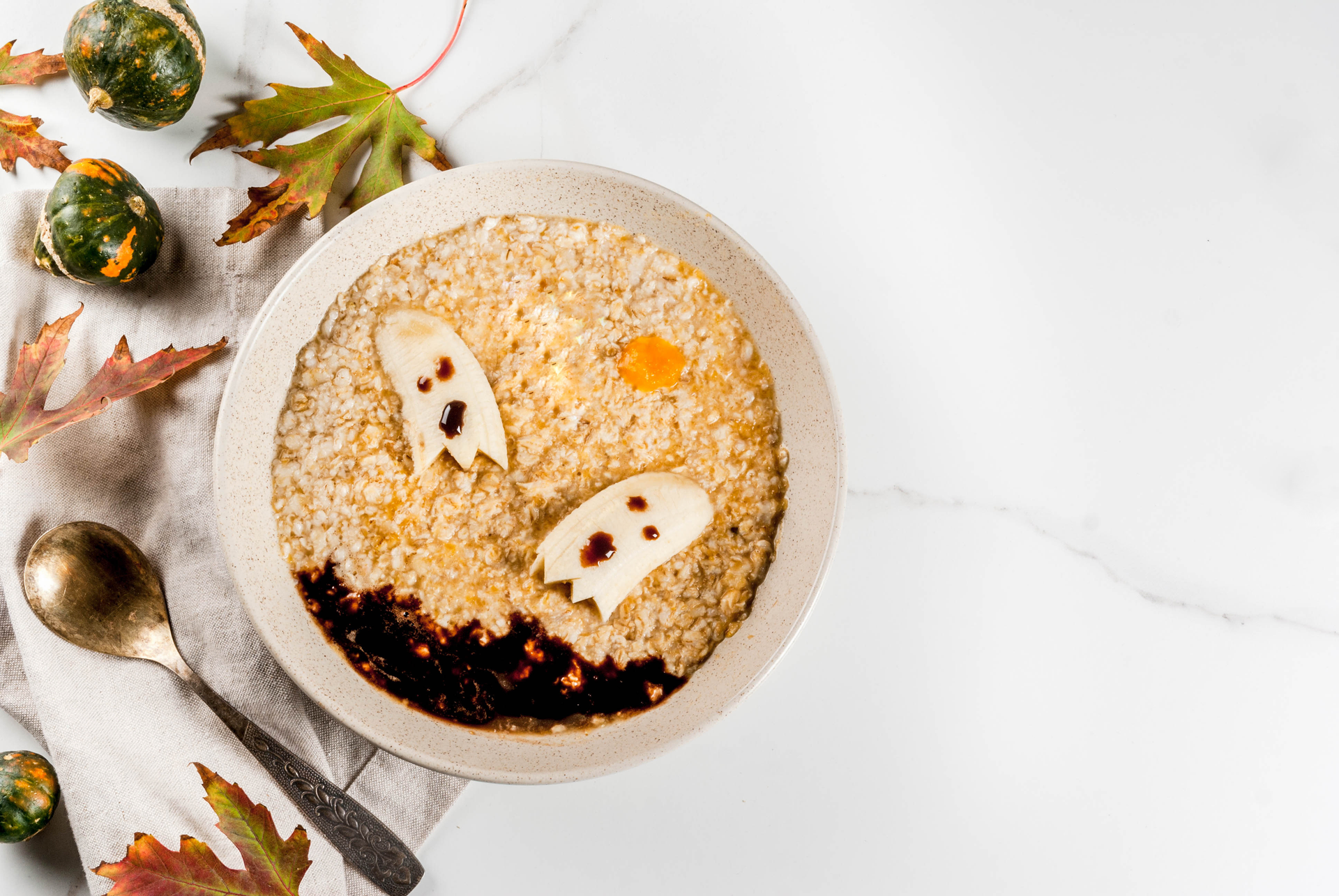 Fragrant Tibetan Tsampa Porridge with Roasted Barley — Breakfast served and photographed from above