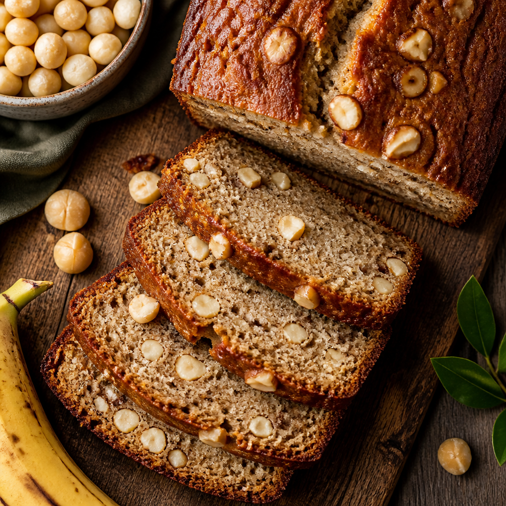 Banana Bread With Toasted Macadamia Nuts