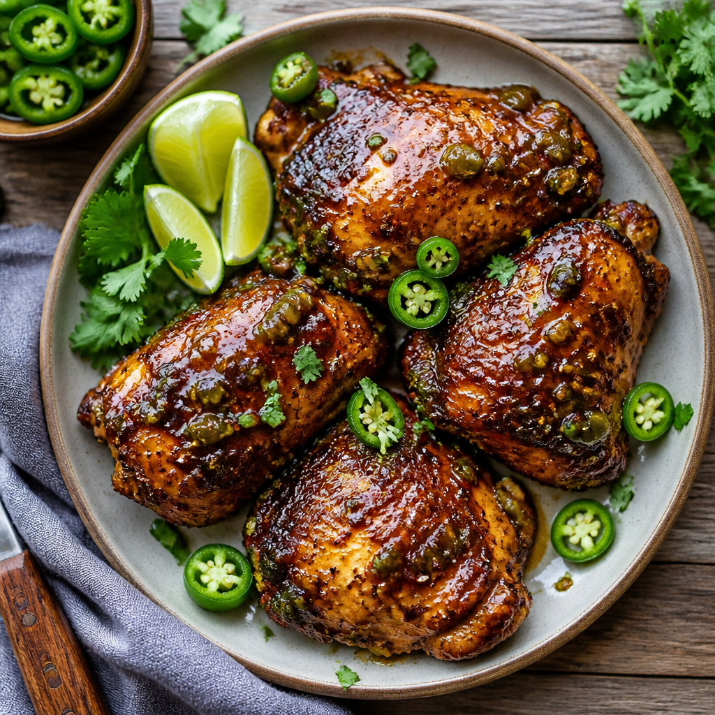 Barbecue Chicken Thighs With Jalapeno Glaze