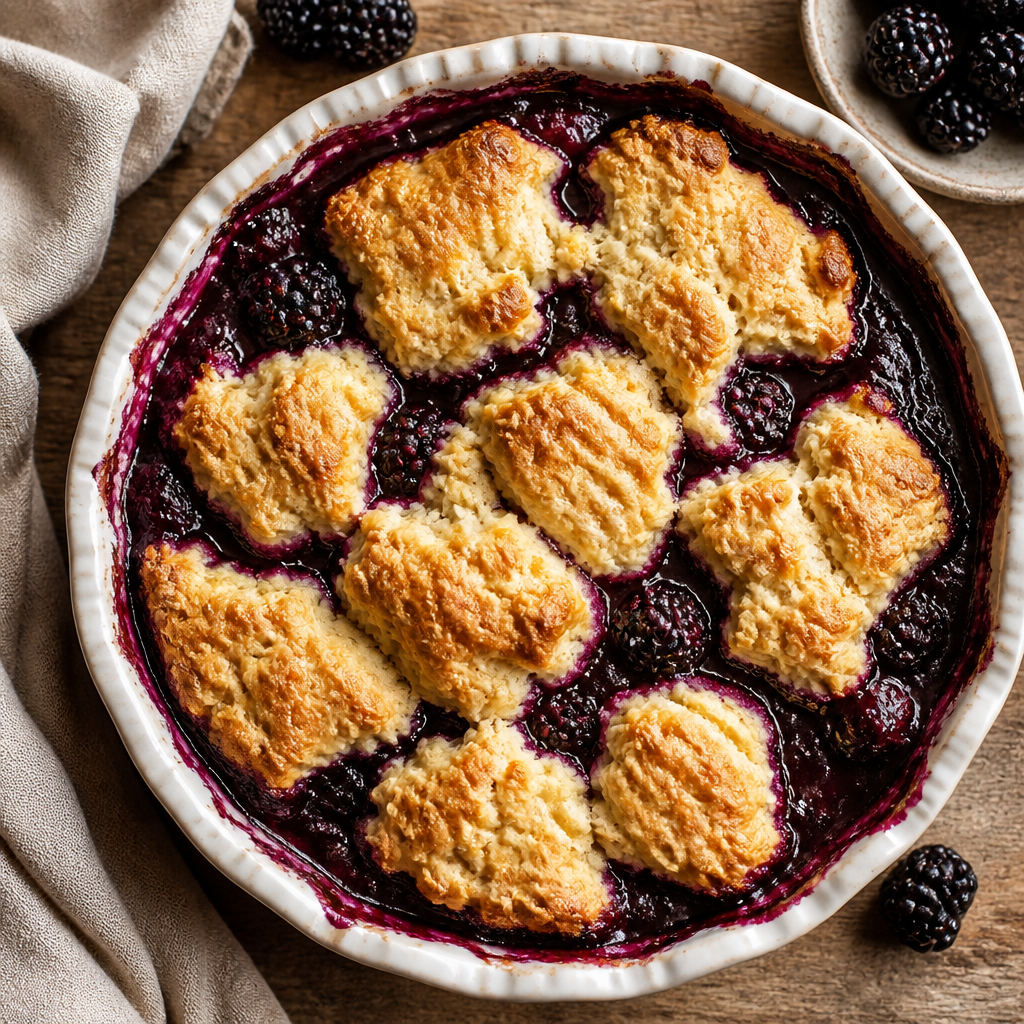 Blackberry Cobbler With Buttermilk Biscuit Topping