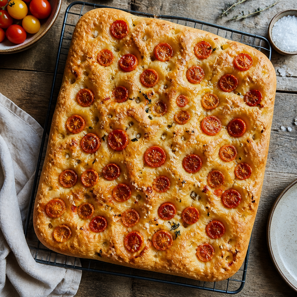 Cherry Tomato Focaccia With Flaky Sea Salt