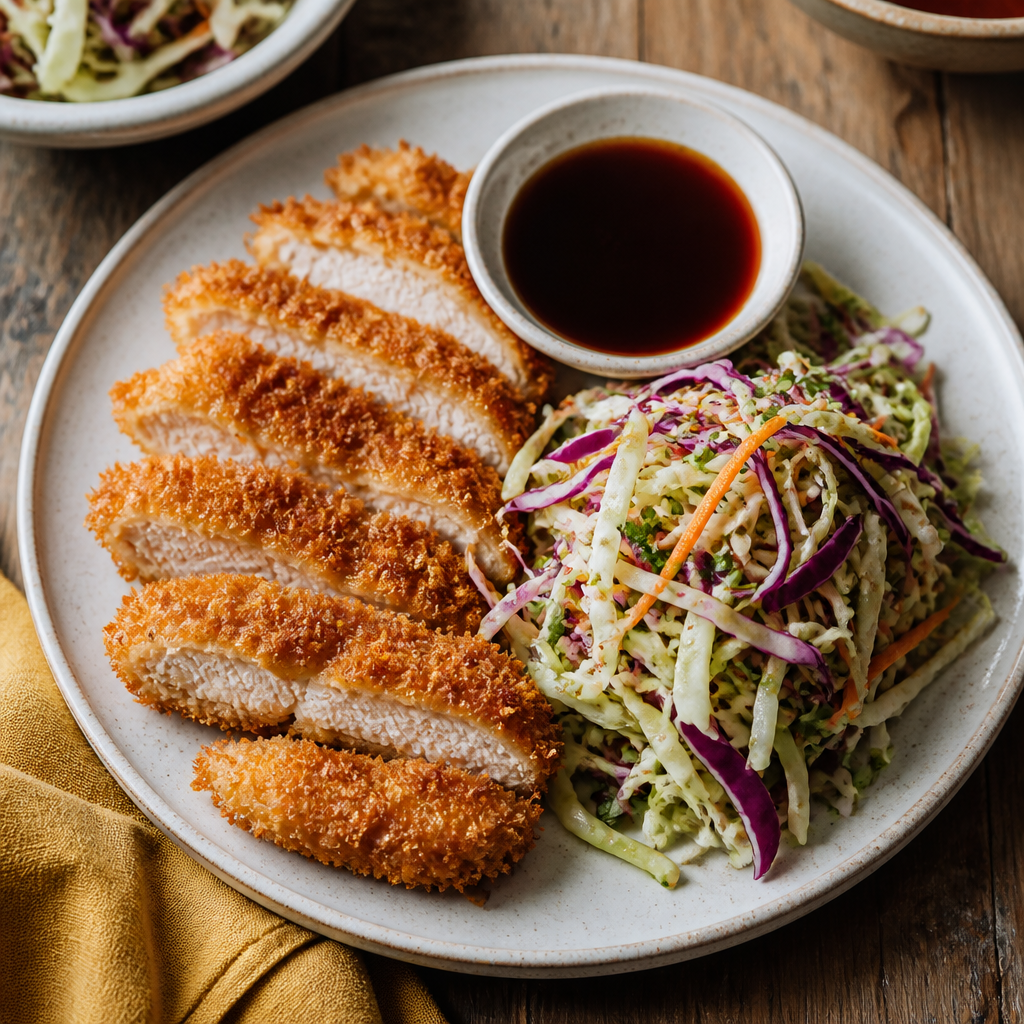 Chicken Katsu With Tangy Cabbage Slaw