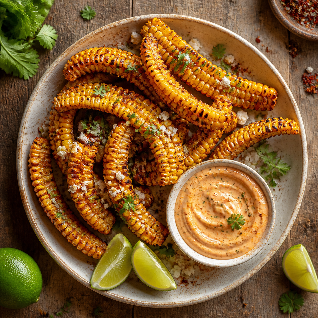 Chili Lime Corn Ribs with Chipotle Crema