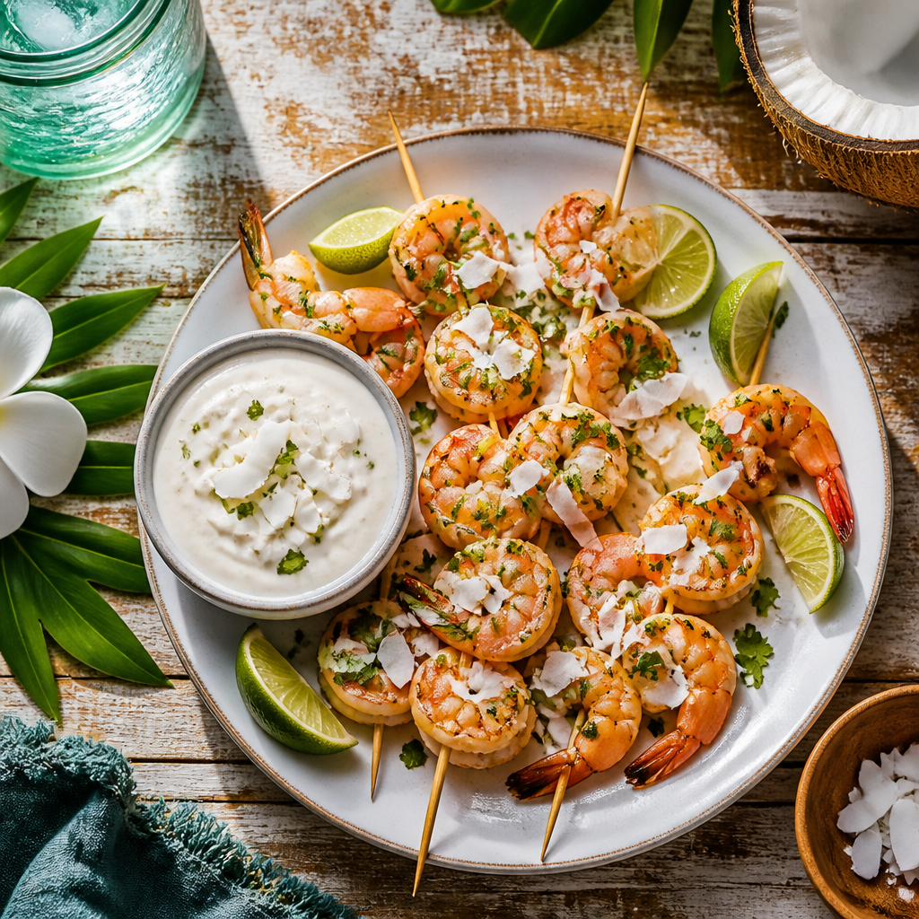 Chilled Coconut Lime Shrimp Skewers