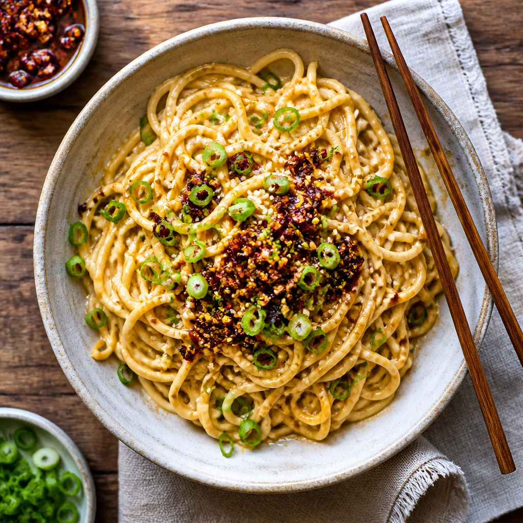 Cold Tahini Noodles With Chili Crunch