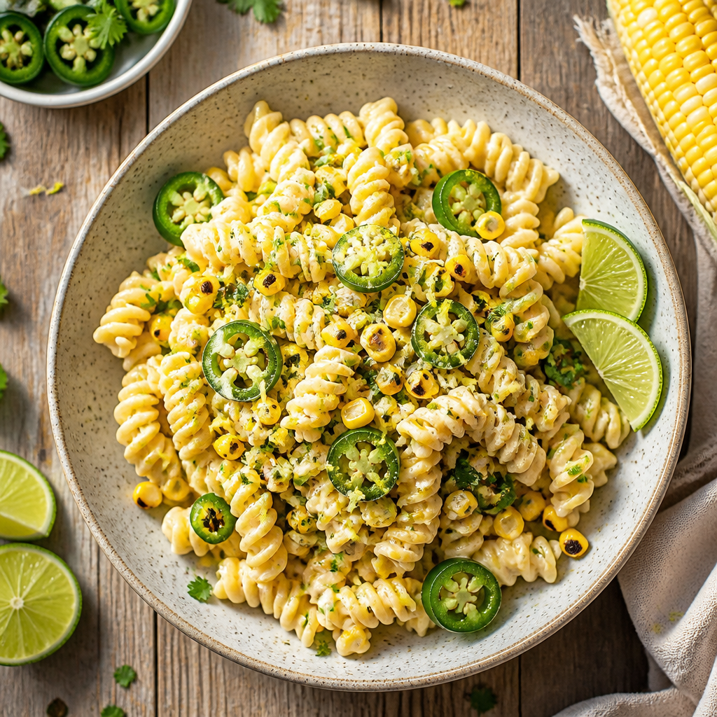 Creamy Jalapeño Corn Pasta with Lime